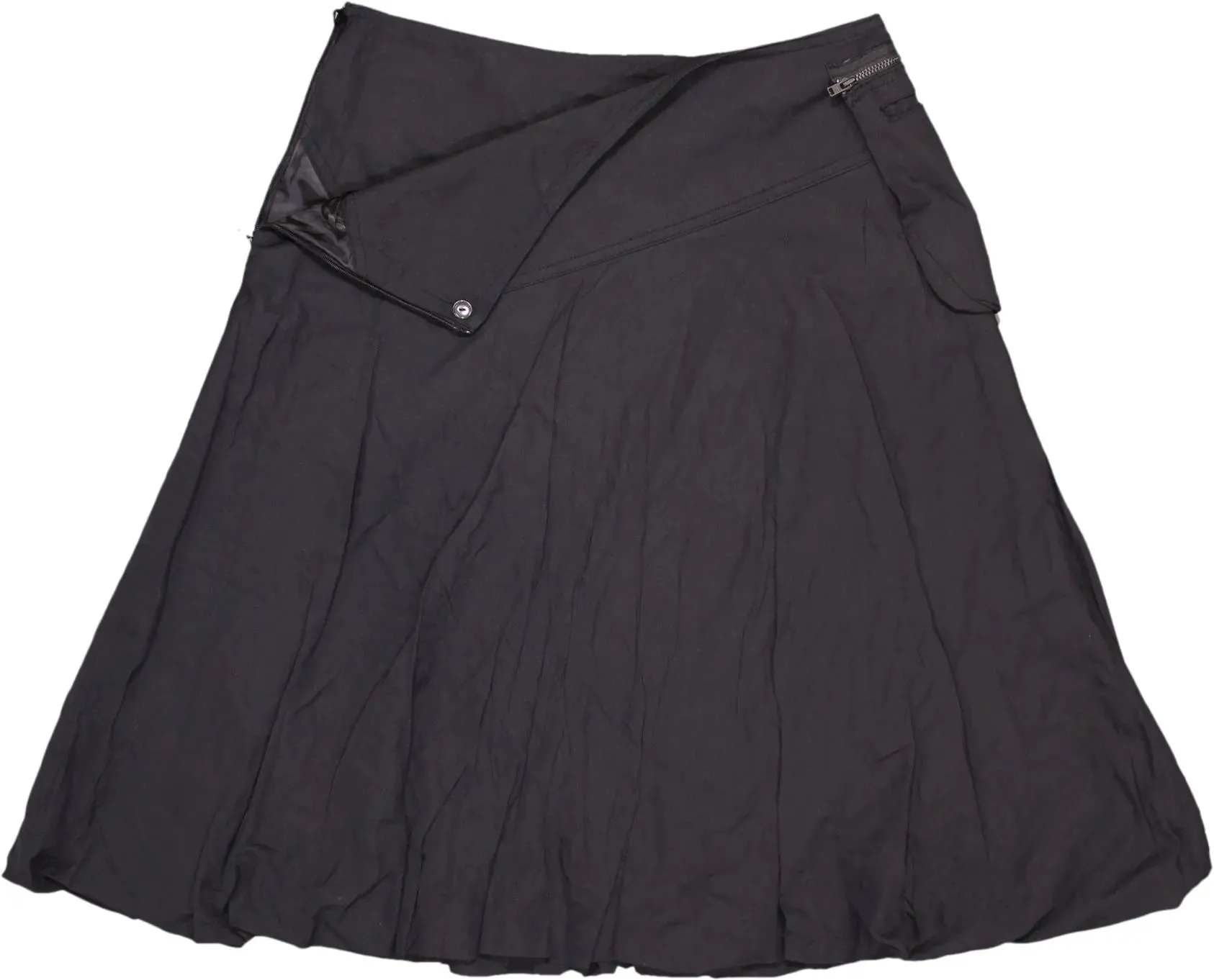 00s Black Asymmetrical Seam Skirt