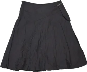 00s Black Asymmetrical Seam Skirt
