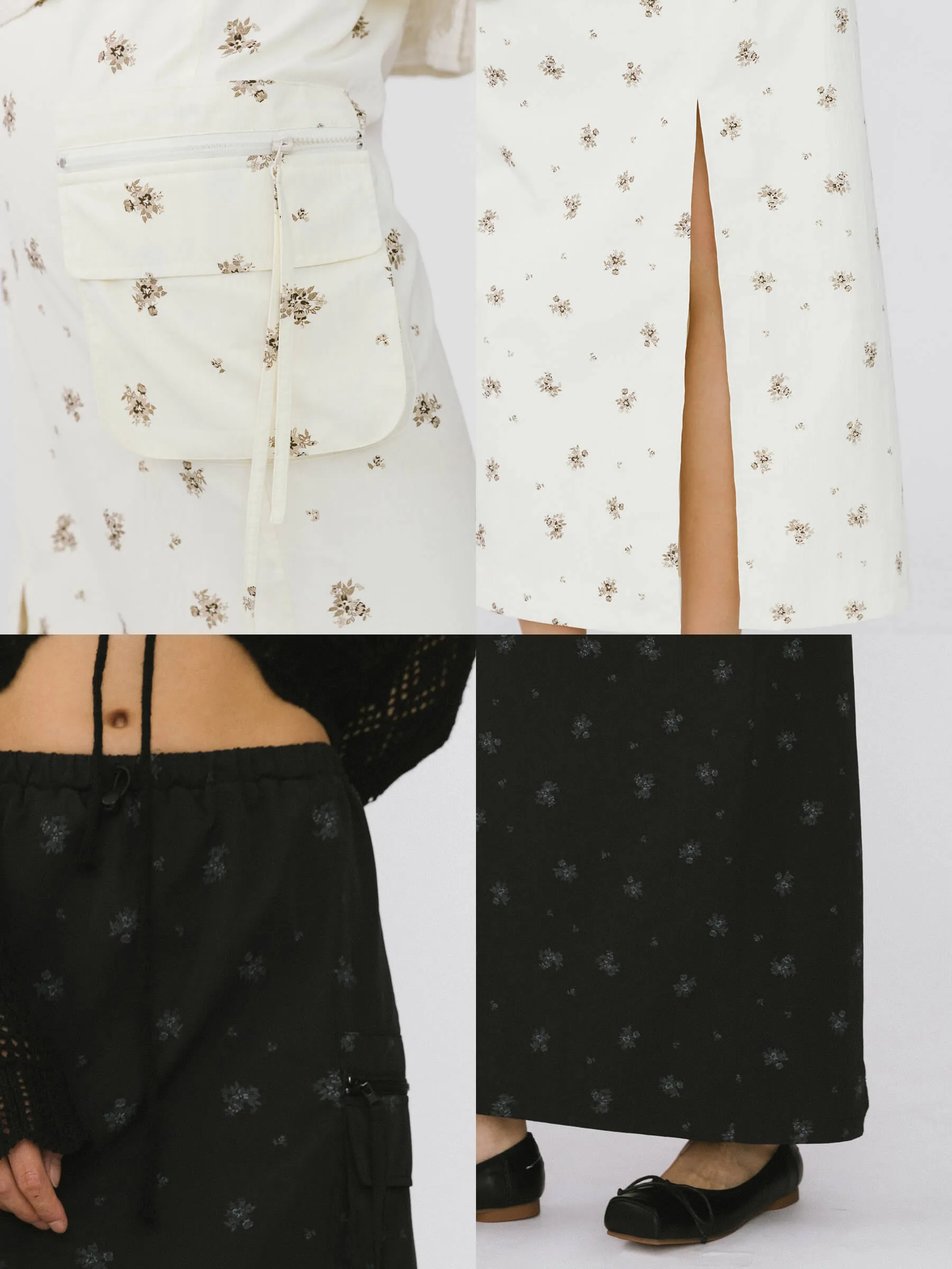 A-line Floral Skirt