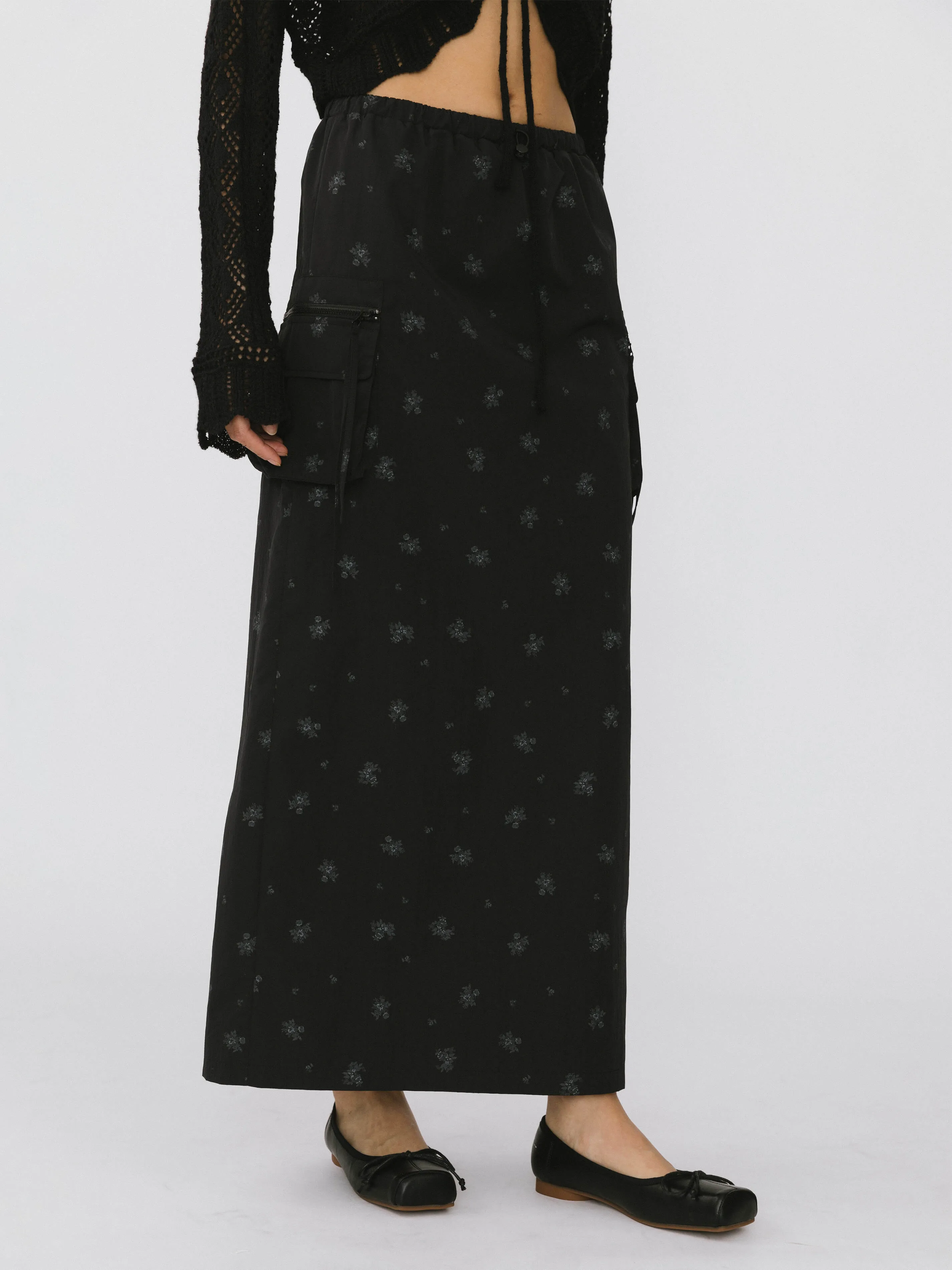 A-line Floral Skirt