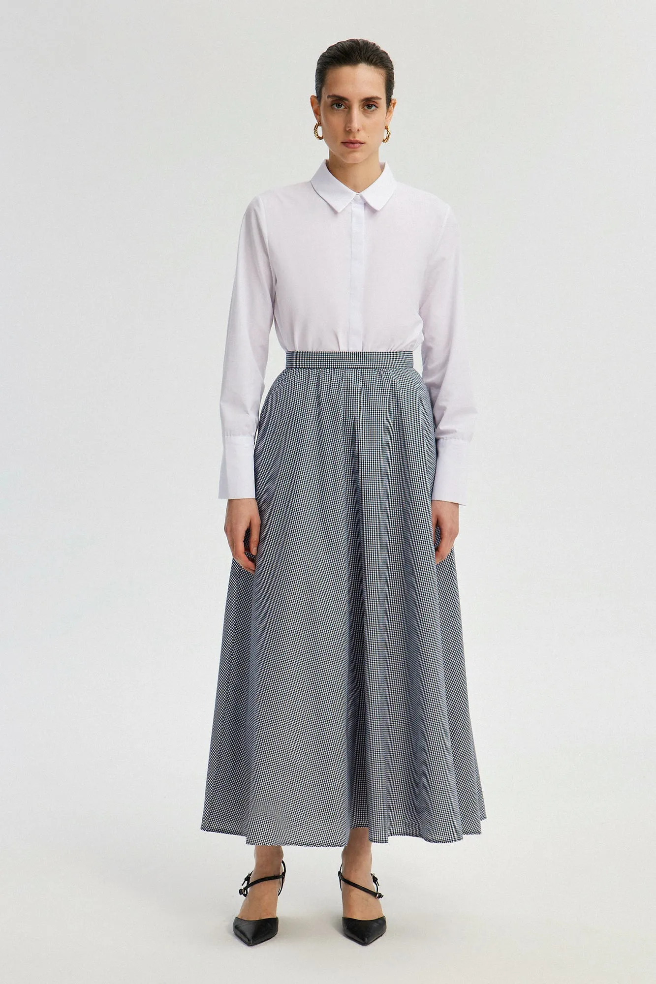 A LINE GINGHAM SKIRT
