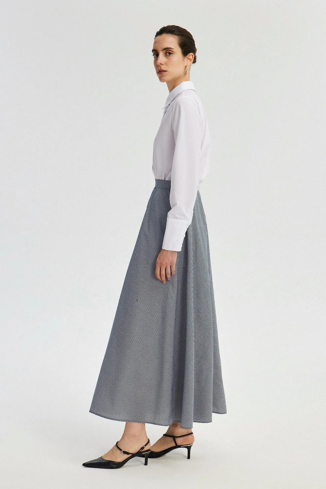 A LINE GINGHAM SKIRT