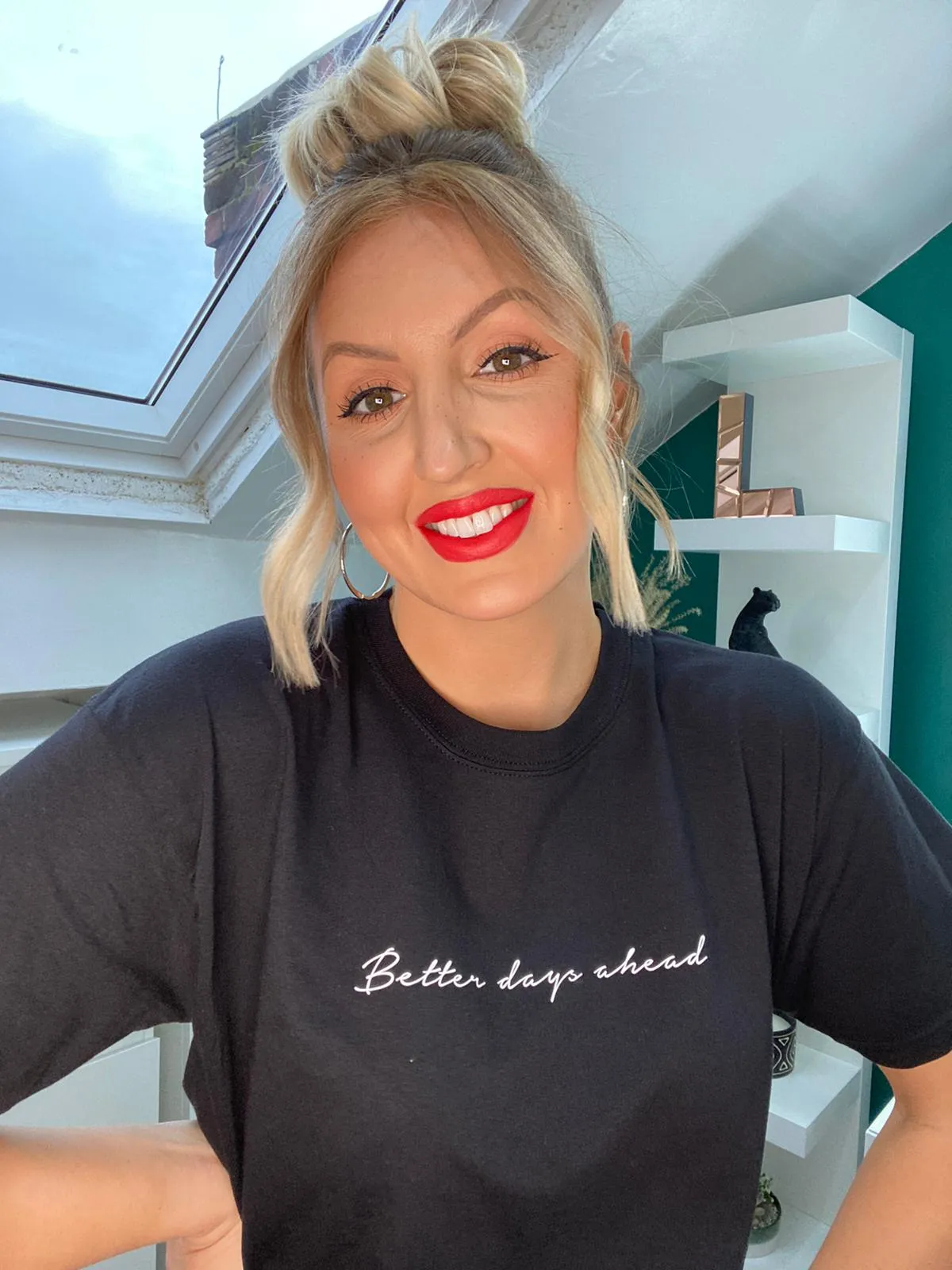 Better Days Ahead Black Slogan T-shirt