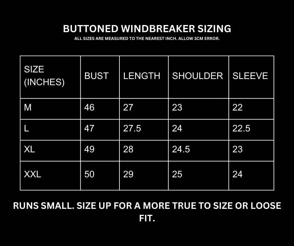 BUTTONED WINDBREAKER [NOIR]