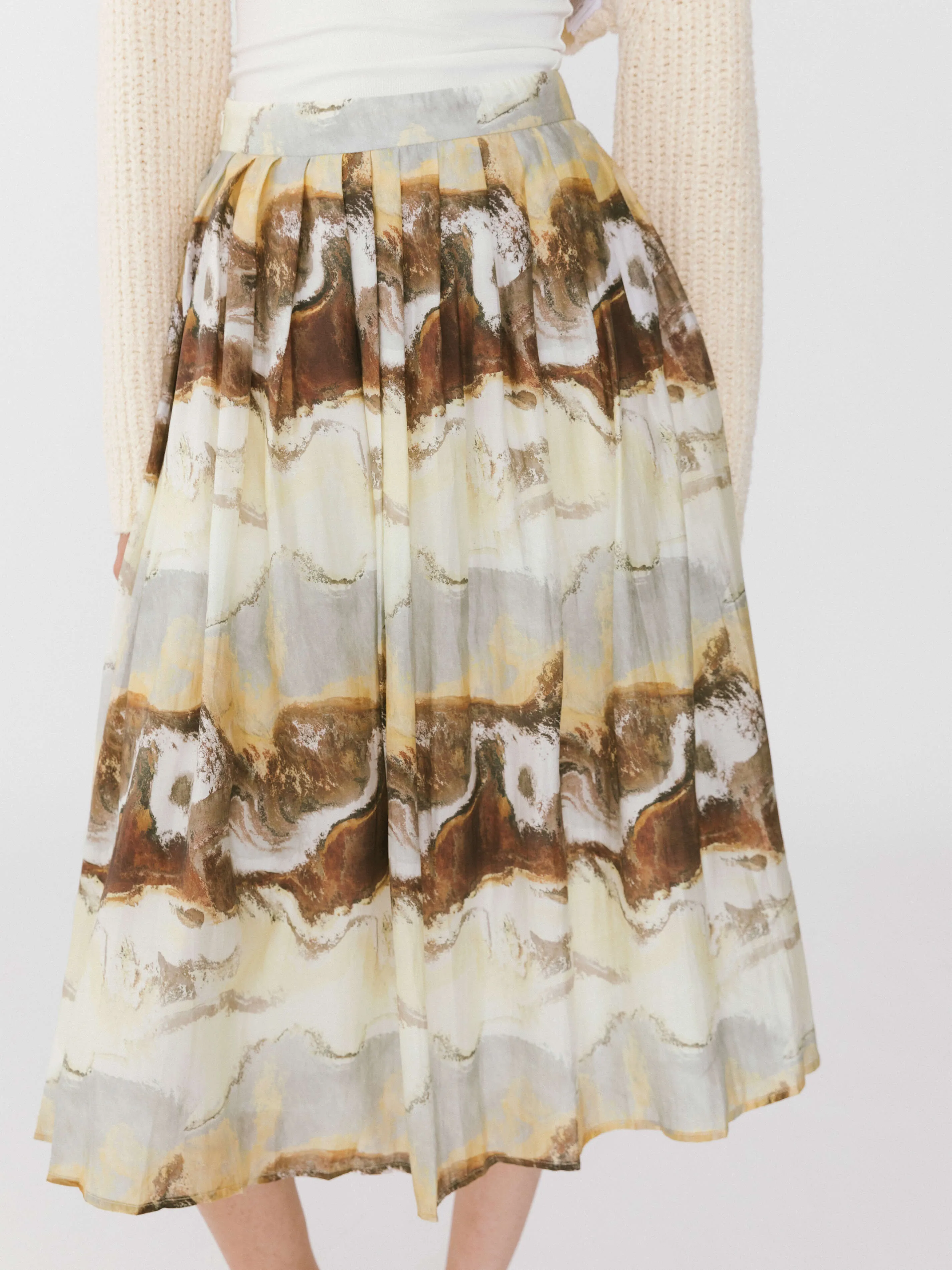 Coast Printed Pleated Skirt