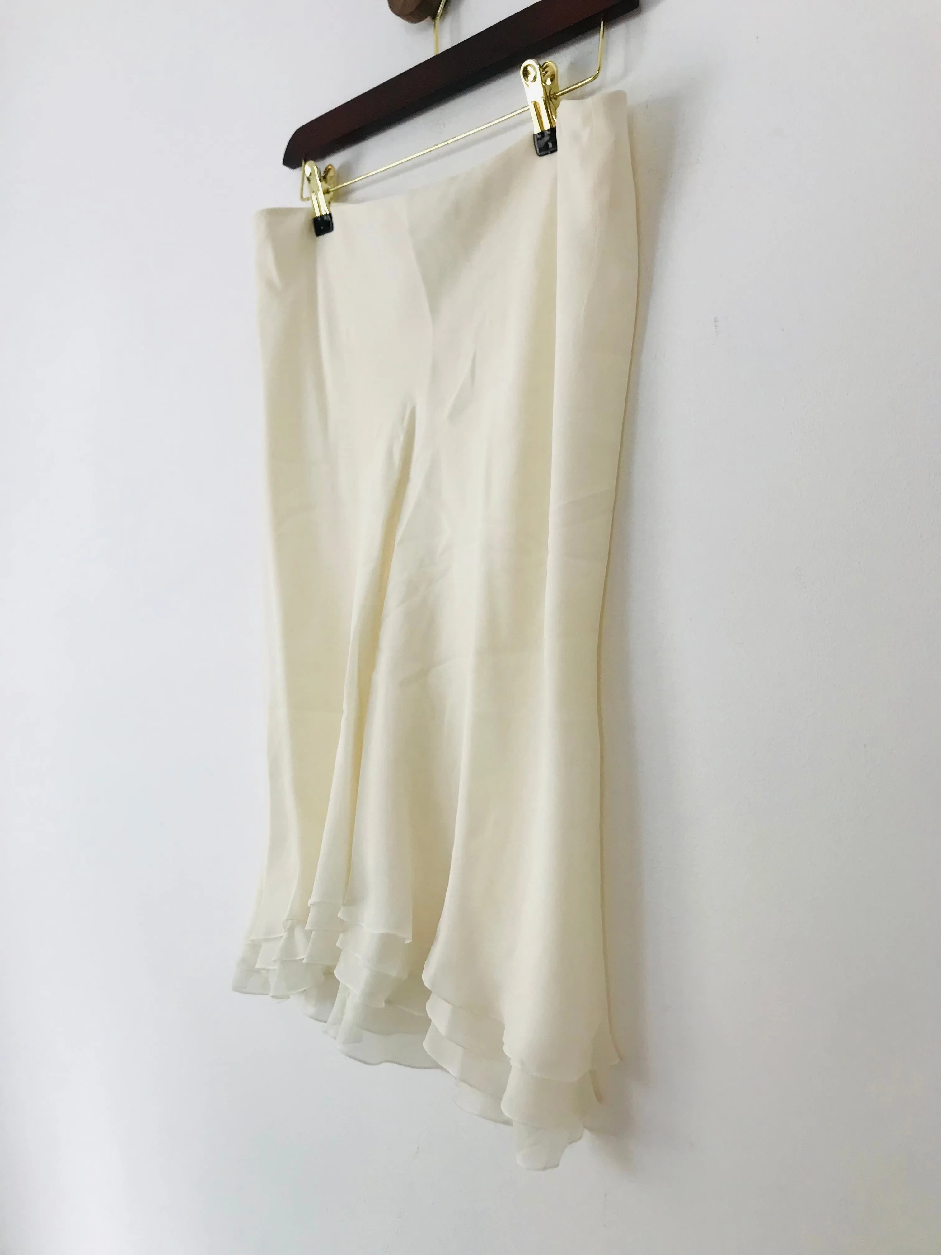 Emporio Armani Women's Ruffle A-Line Skirt | M UK10-12 | White