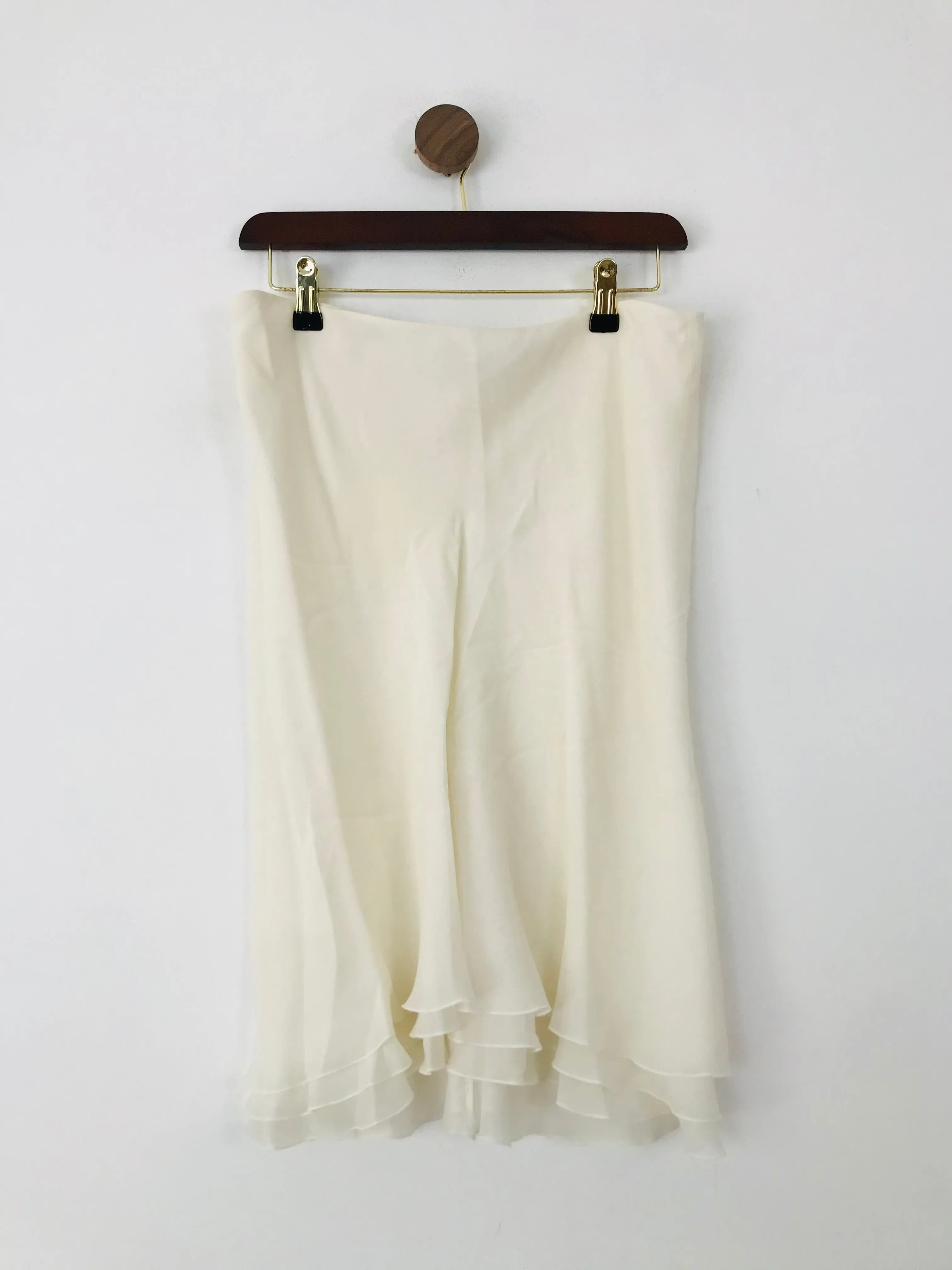 Emporio Armani Women's Ruffle A-Line Skirt | M UK10-12 | White