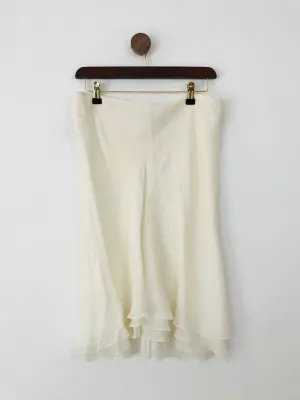 Emporio Armani Women's Ruffle A-Line Skirt | M UK10-12 | White
