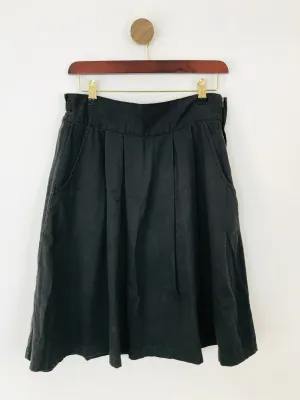 Fat Face Women's Cotton Pleated A-Line Skirt | UK10 | Black