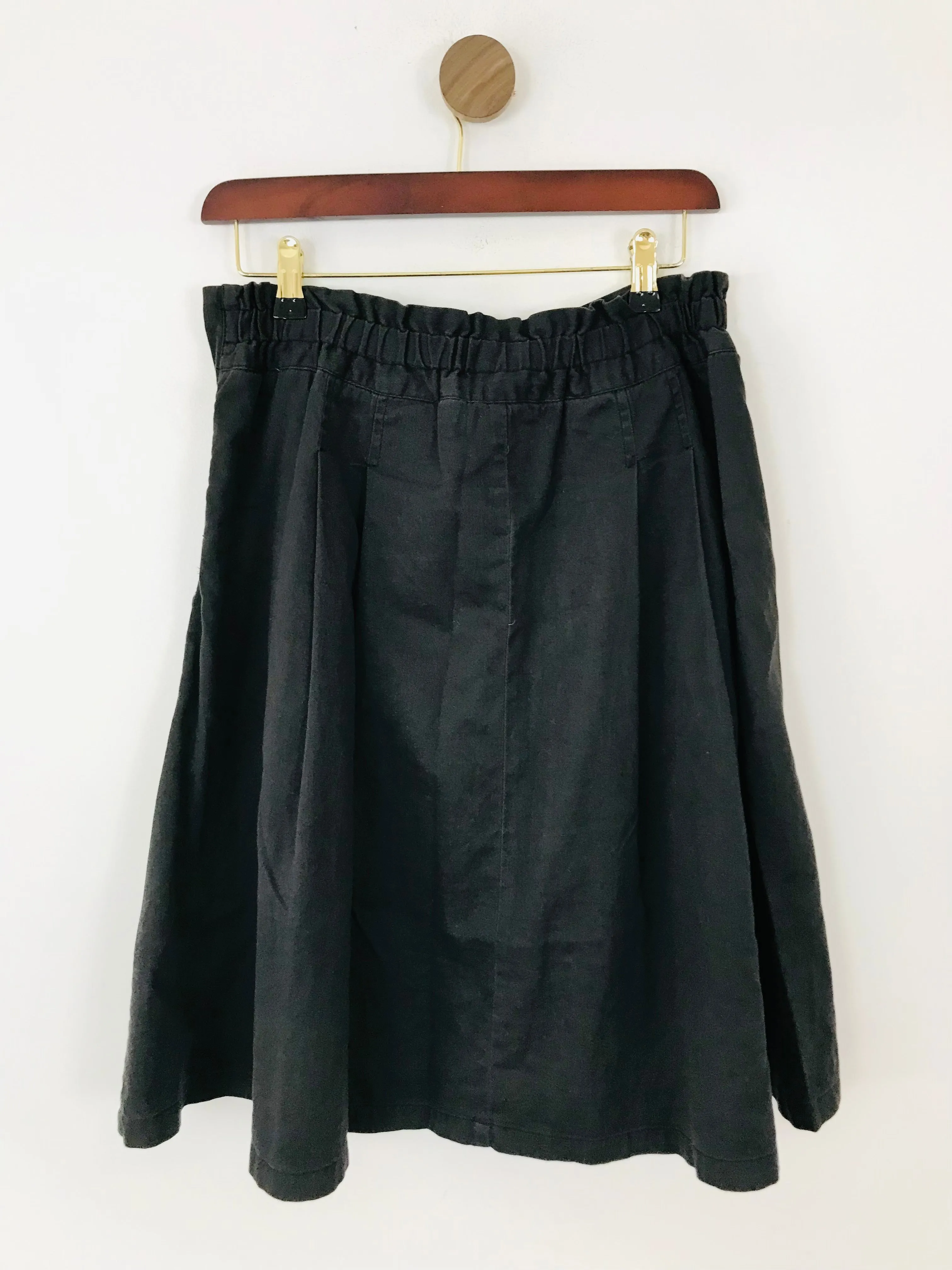 Fat Face Women's Cotton Pleated A-Line Skirt | UK10 | Black