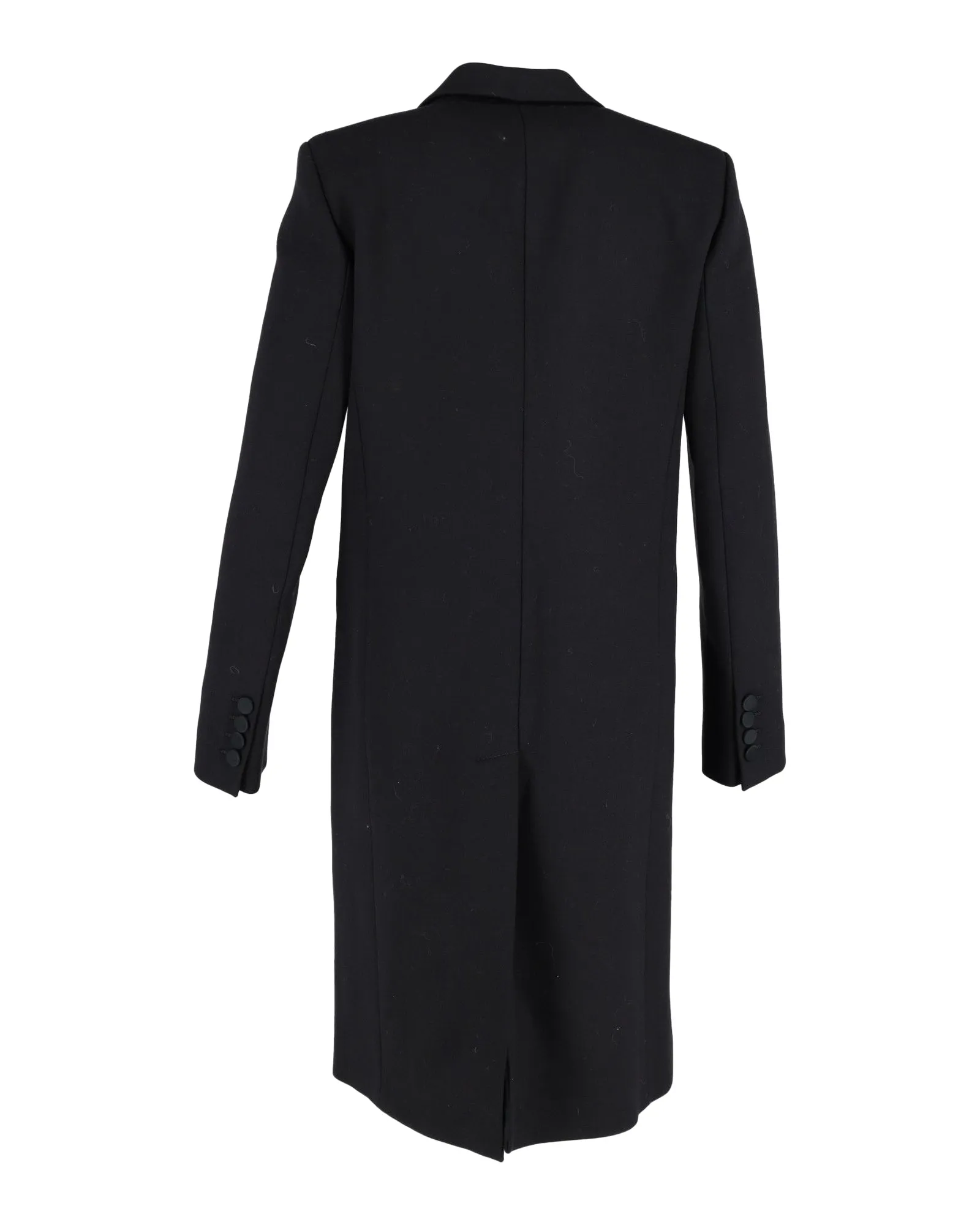Gucci Double-Breasted Coat in Black Suede