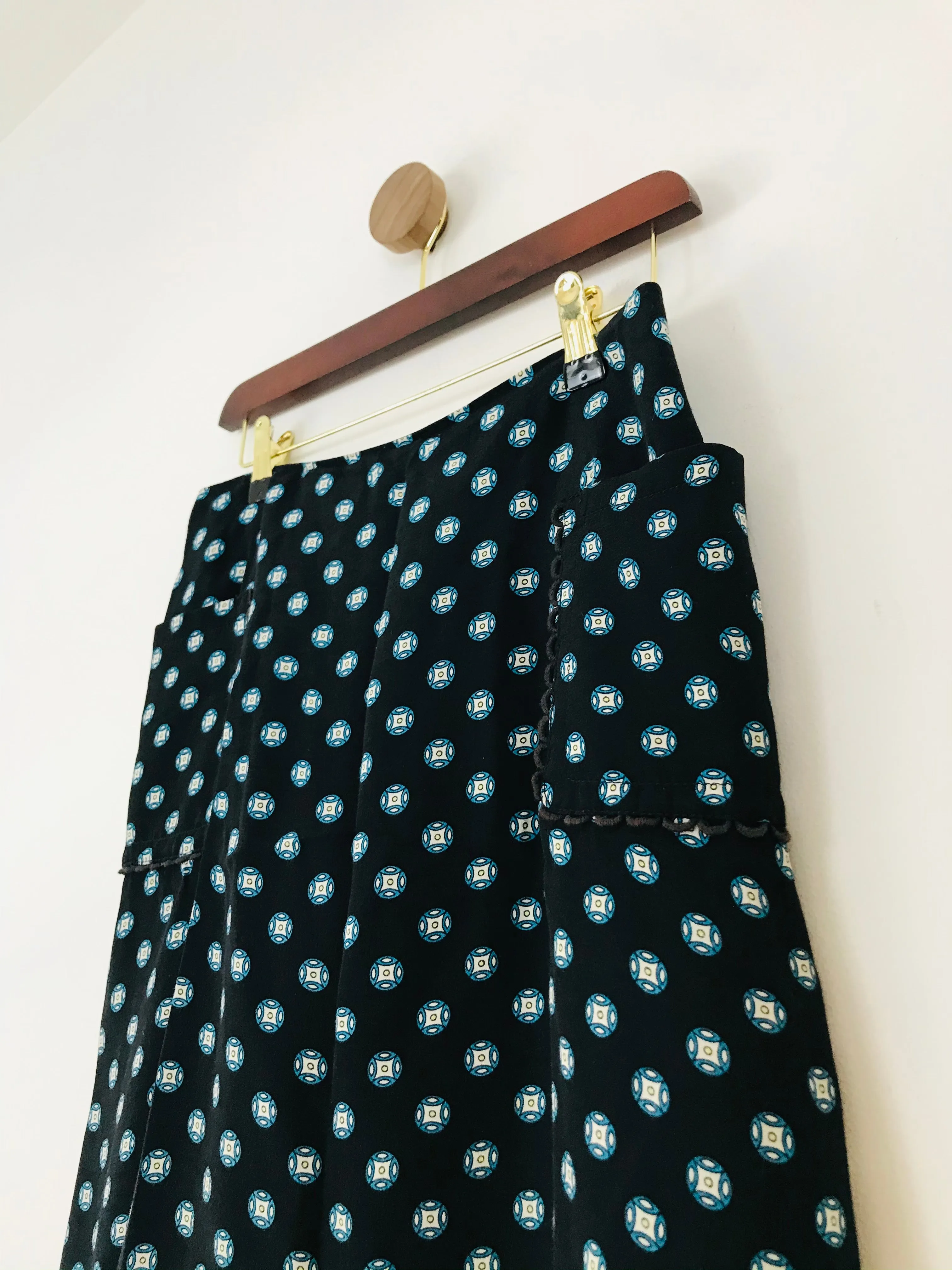 Hobbs Women's Patterned A-Line Skirt | UK10 | Blue