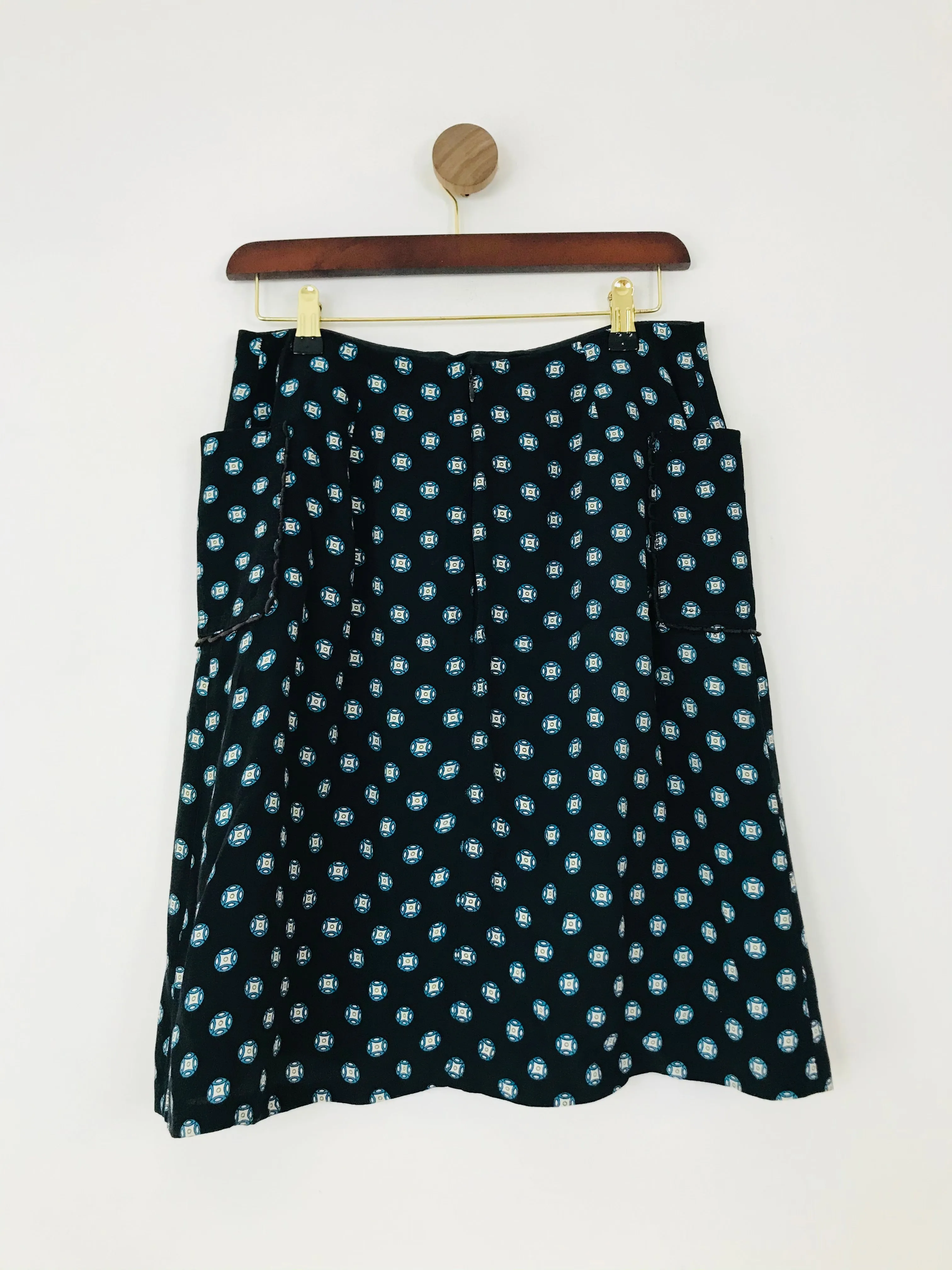 Hobbs Women's Patterned A-Line Skirt | UK10 | Blue
