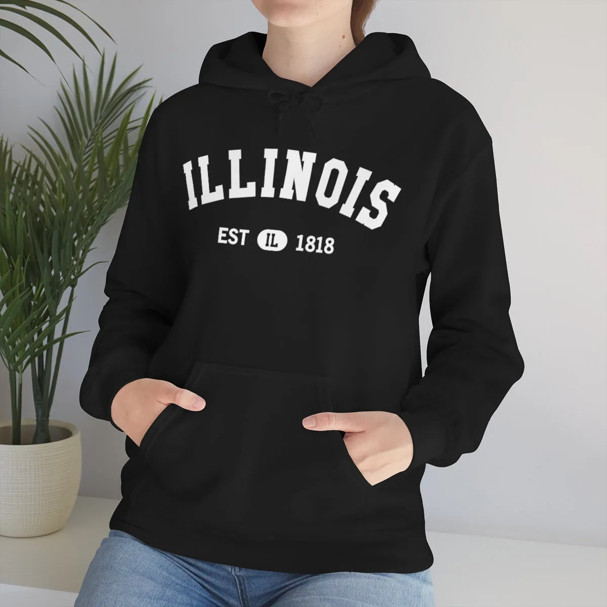 Illinois State Hoodie, I Love IL Retro Vintage Home Pride Souvenir USA Gifts Pullover Hoodie Men Women Hooded Sweatshirt
