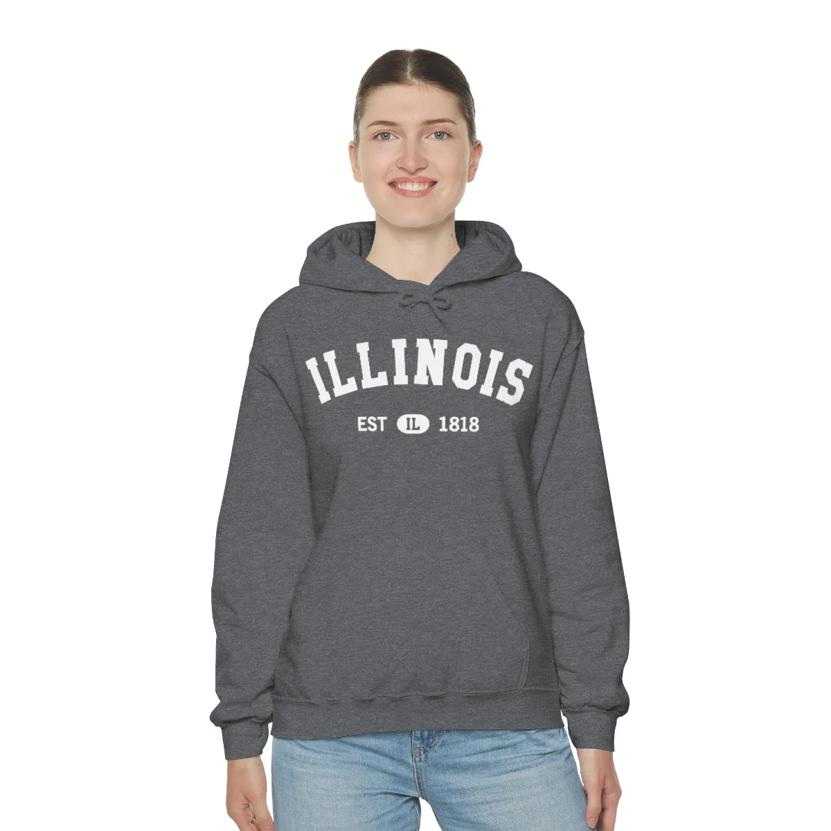 Illinois State Hoodie, I Love IL Retro Vintage Home Pride Souvenir USA Gifts Pullover Hoodie Men Women Hooded Sweatshirt