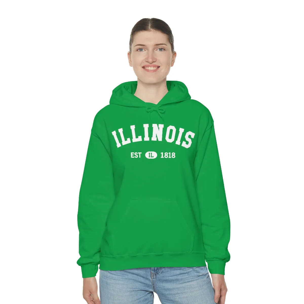 Illinois State Hoodie, I Love IL Retro Vintage Home Pride Souvenir USA Gifts Pullover Hoodie Men Women Hooded Sweatshirt