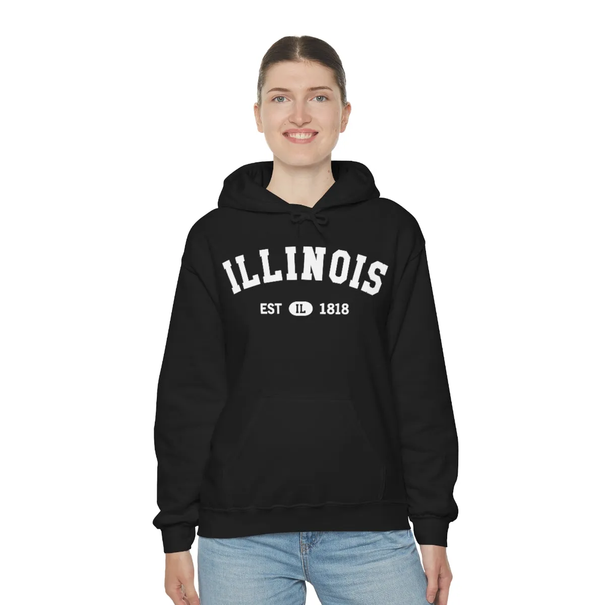 Illinois State Hoodie, I Love IL Retro Vintage Home Pride Souvenir USA Gifts Pullover Hoodie Men Women Hooded Sweatshirt