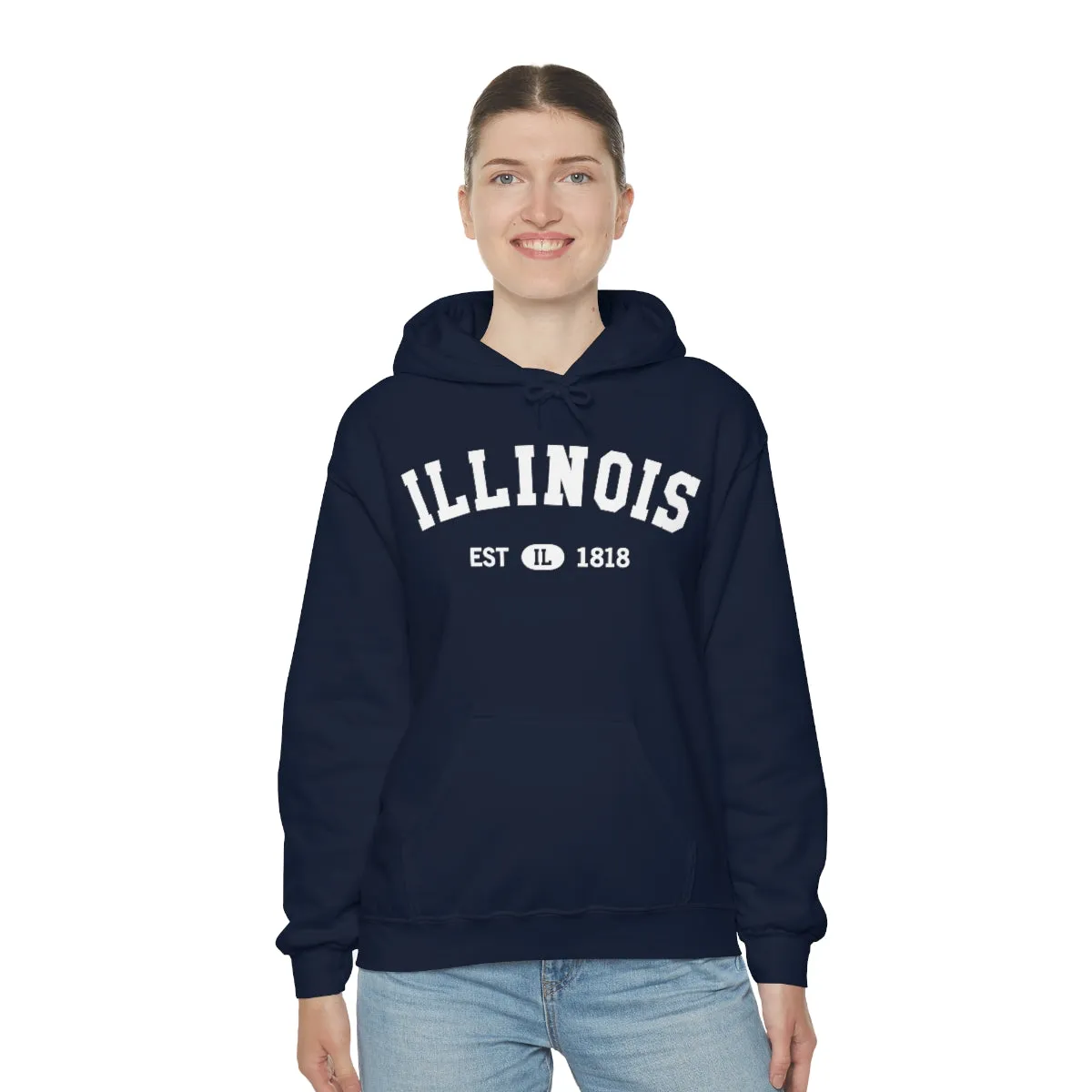 Illinois State Hoodie, I Love IL Retro Vintage Home Pride Souvenir USA Gifts Pullover Hoodie Men Women Hooded Sweatshirt
