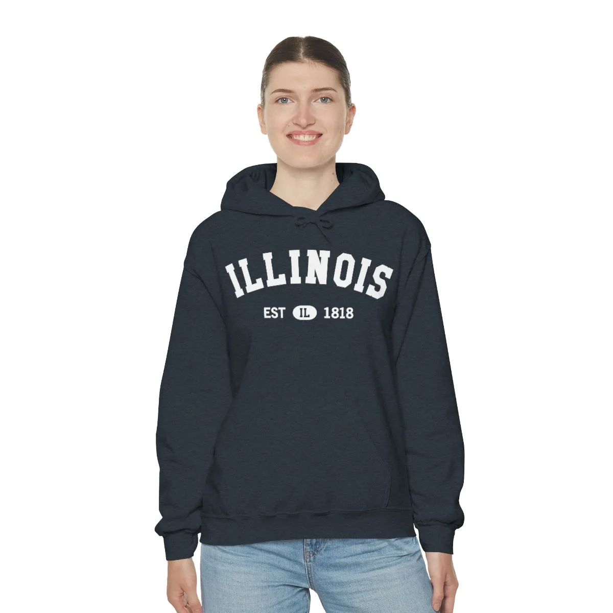 Illinois State Hoodie, I Love IL Retro Vintage Home Pride Souvenir USA Gifts Pullover Hoodie Men Women Hooded Sweatshirt