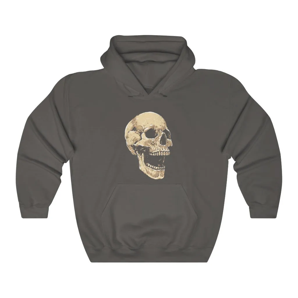 Laughing Skull Hoodie, Gothic Skeleton Grunge Pullover Men Women Adult Aesthetic Graphic Hooded Sweatshirt with Pockets