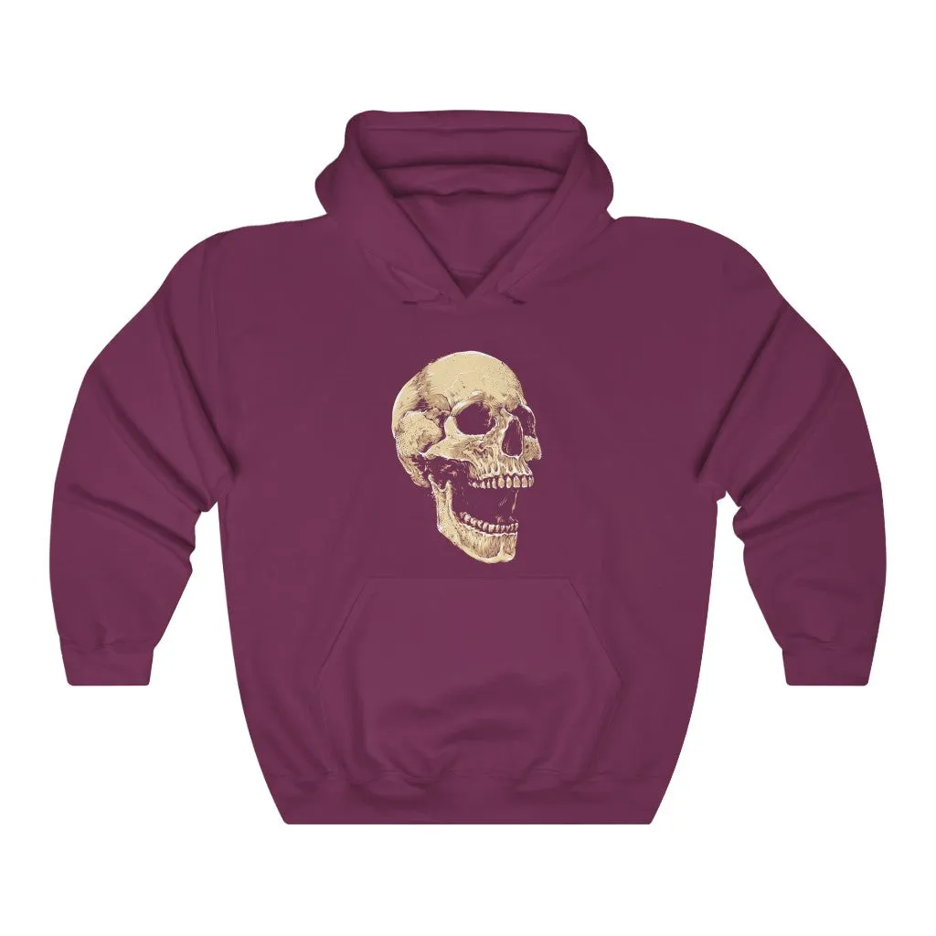 Laughing Skull Hoodie, Gothic Skeleton Grunge Pullover Men Women Adult Aesthetic Graphic Hooded Sweatshirt with Pockets