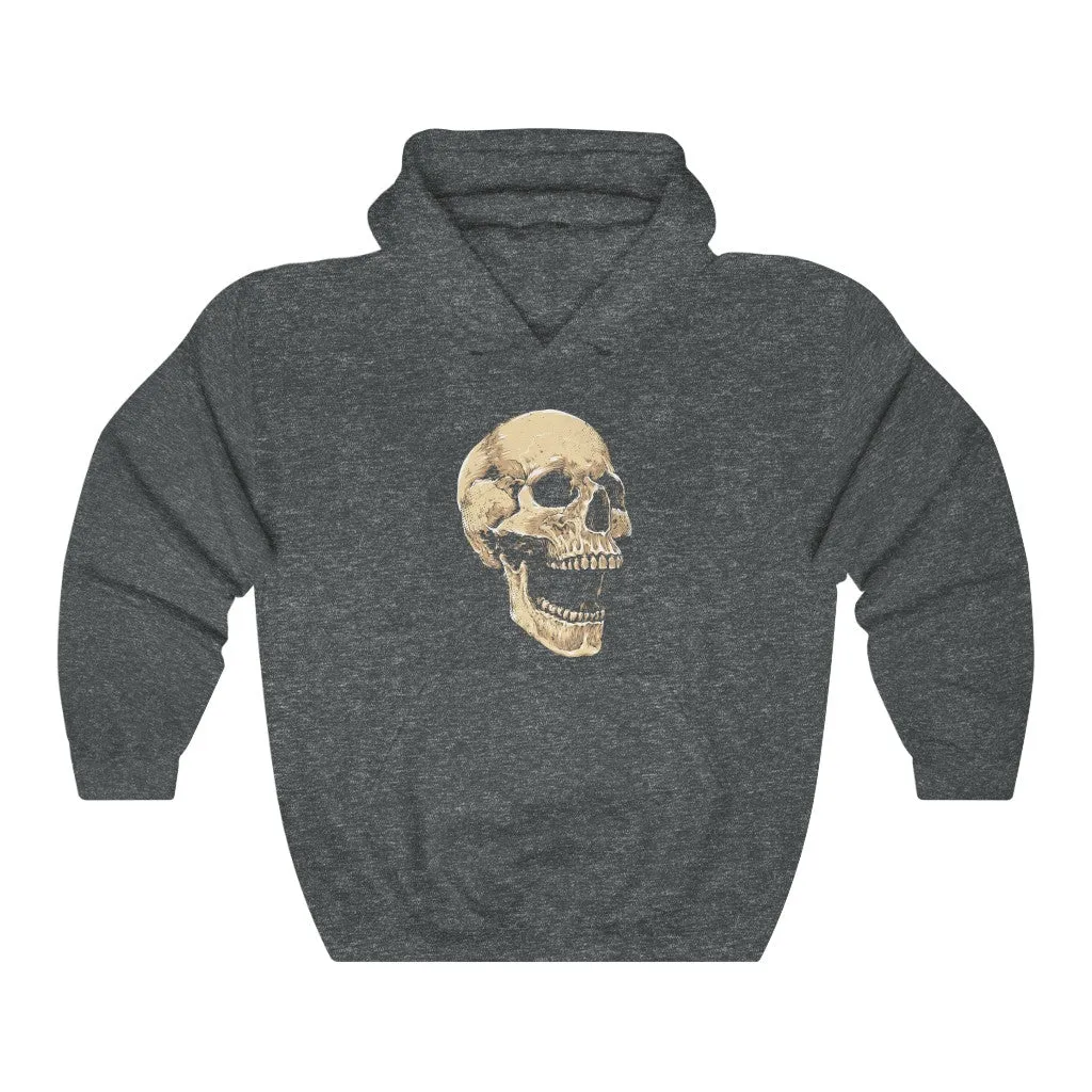 Laughing Skull Hoodie, Gothic Skeleton Grunge Pullover Men Women Adult Aesthetic Graphic Hooded Sweatshirt with Pockets