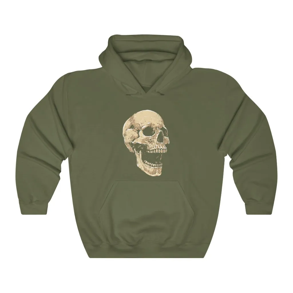 Laughing Skull Hoodie, Gothic Skeleton Grunge Pullover Men Women Adult Aesthetic Graphic Hooded Sweatshirt with Pockets
