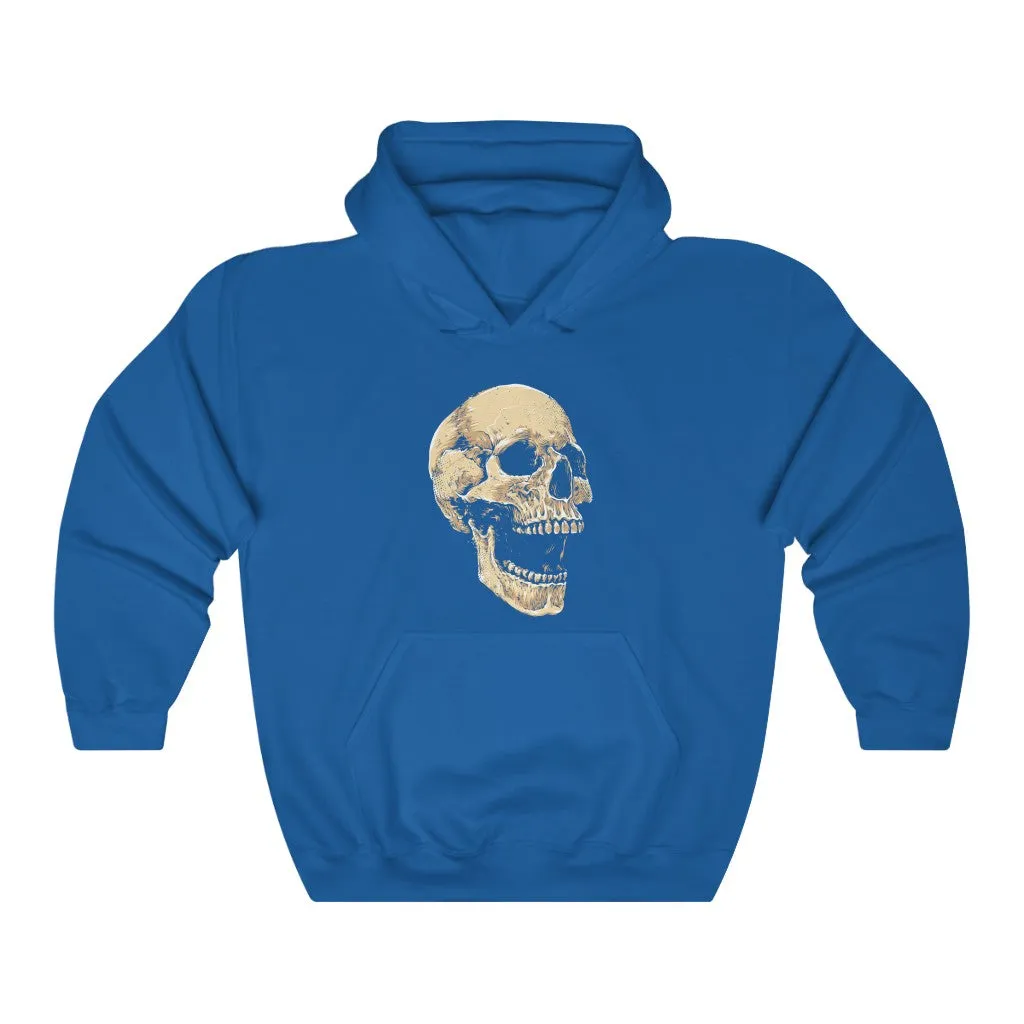 Laughing Skull Hoodie, Gothic Skeleton Grunge Pullover Men Women Adult Aesthetic Graphic Hooded Sweatshirt with Pockets