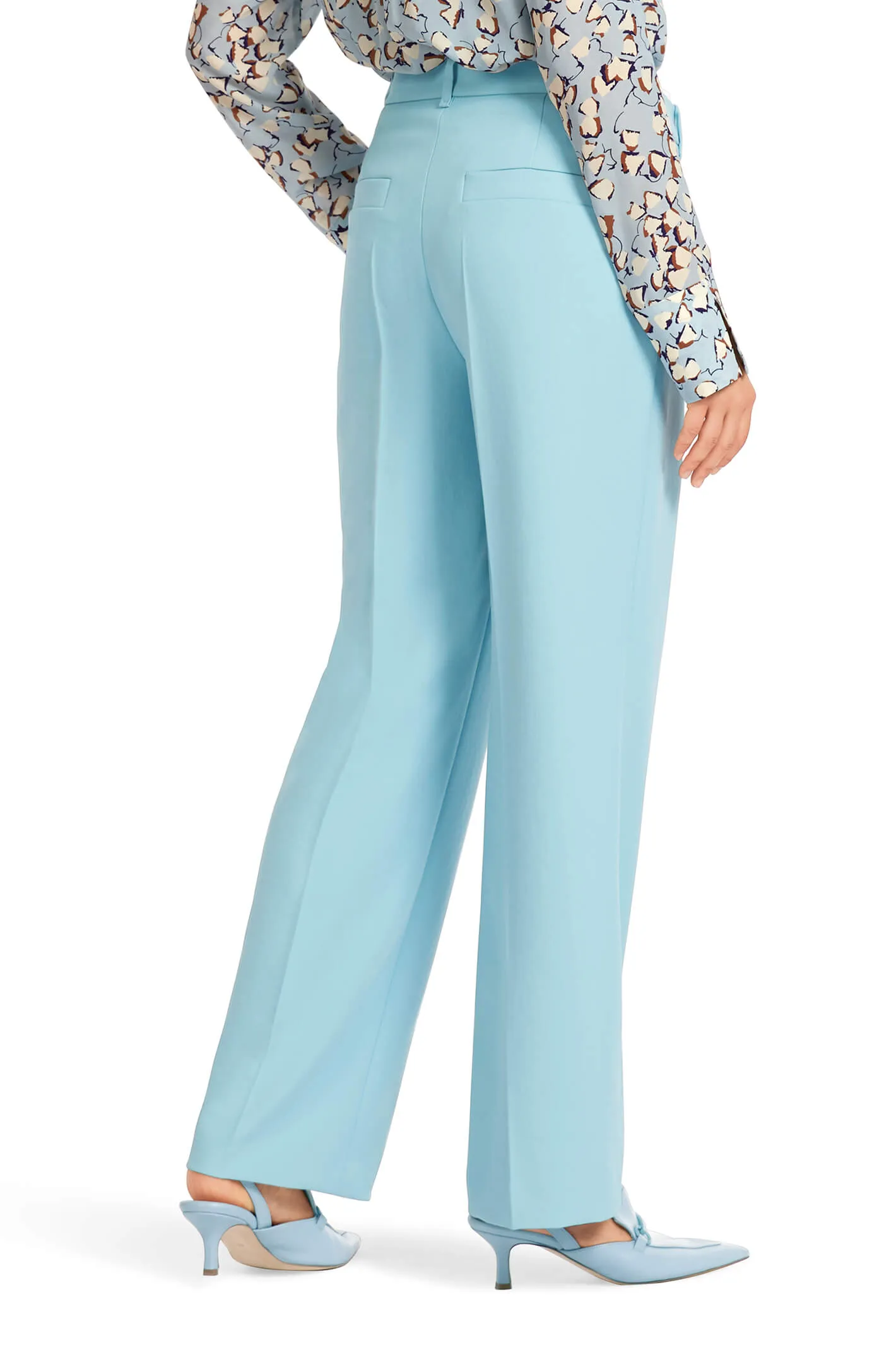 Marc Cain Collection UC 81.15 W03 Atmospheric Blue Wide Leg Trousers
