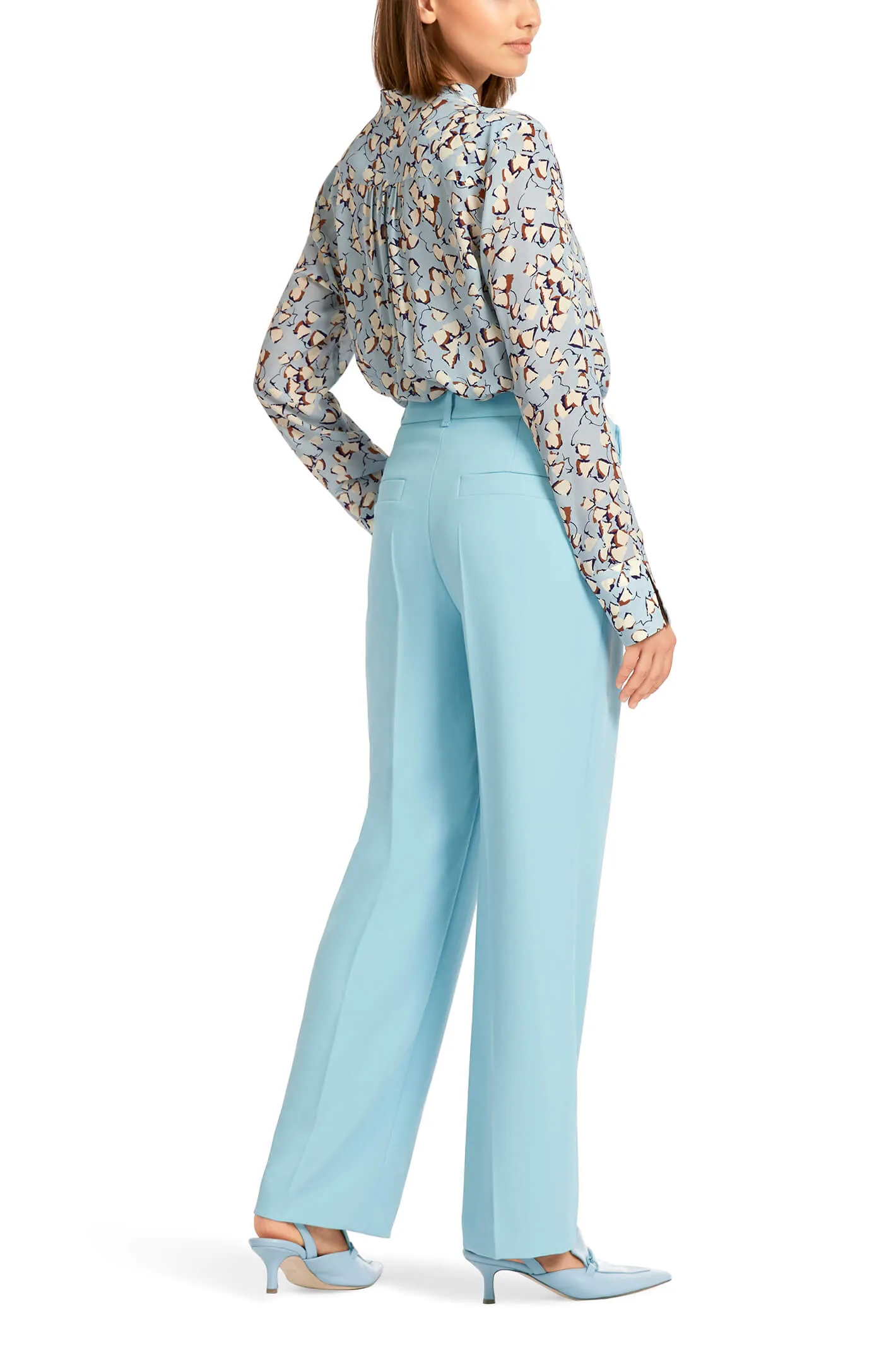 Marc Cain Collection UC 81.15 W03 Atmospheric Blue Wide Leg Trousers