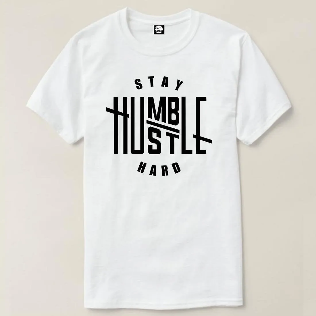 Nutcase Designer Round Neck Men's T-Shirt Wrinkle-Free Poly Cotton Tees - Stay Humble Hard