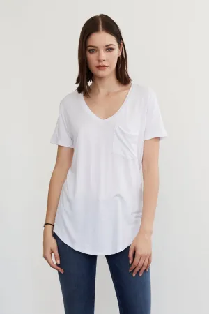 Phoenix White Vneck Tee