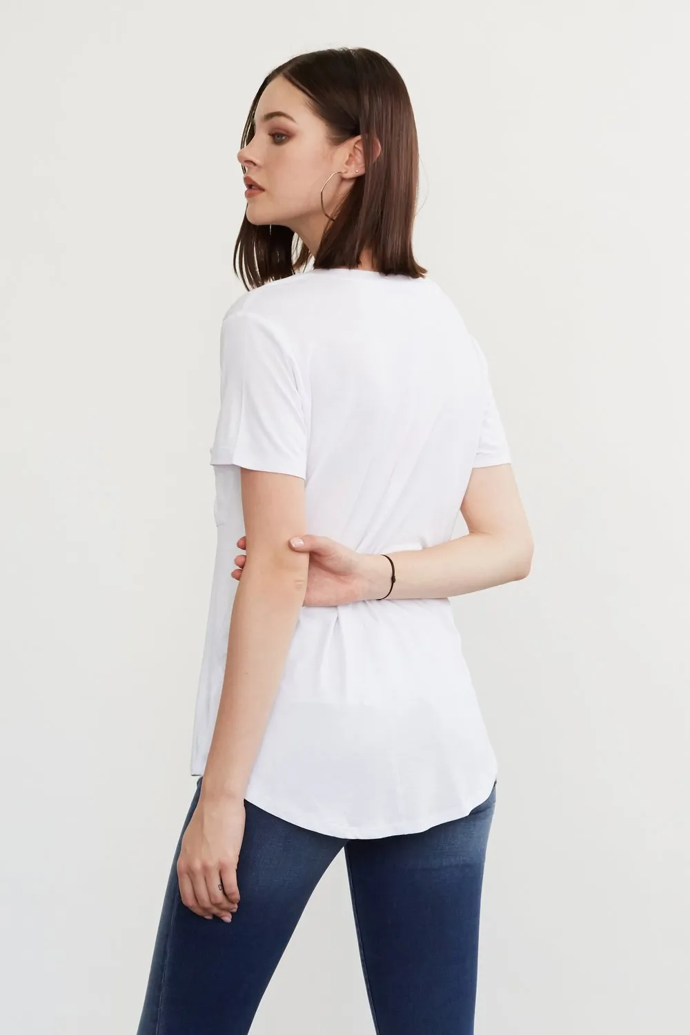 Phoenix White Vneck Tee