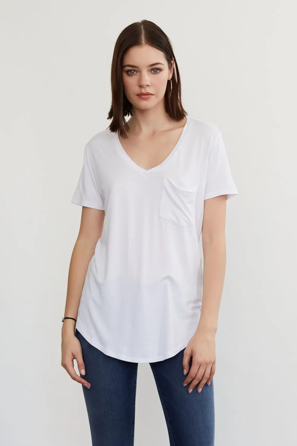 Phoenix White Vneck Tee