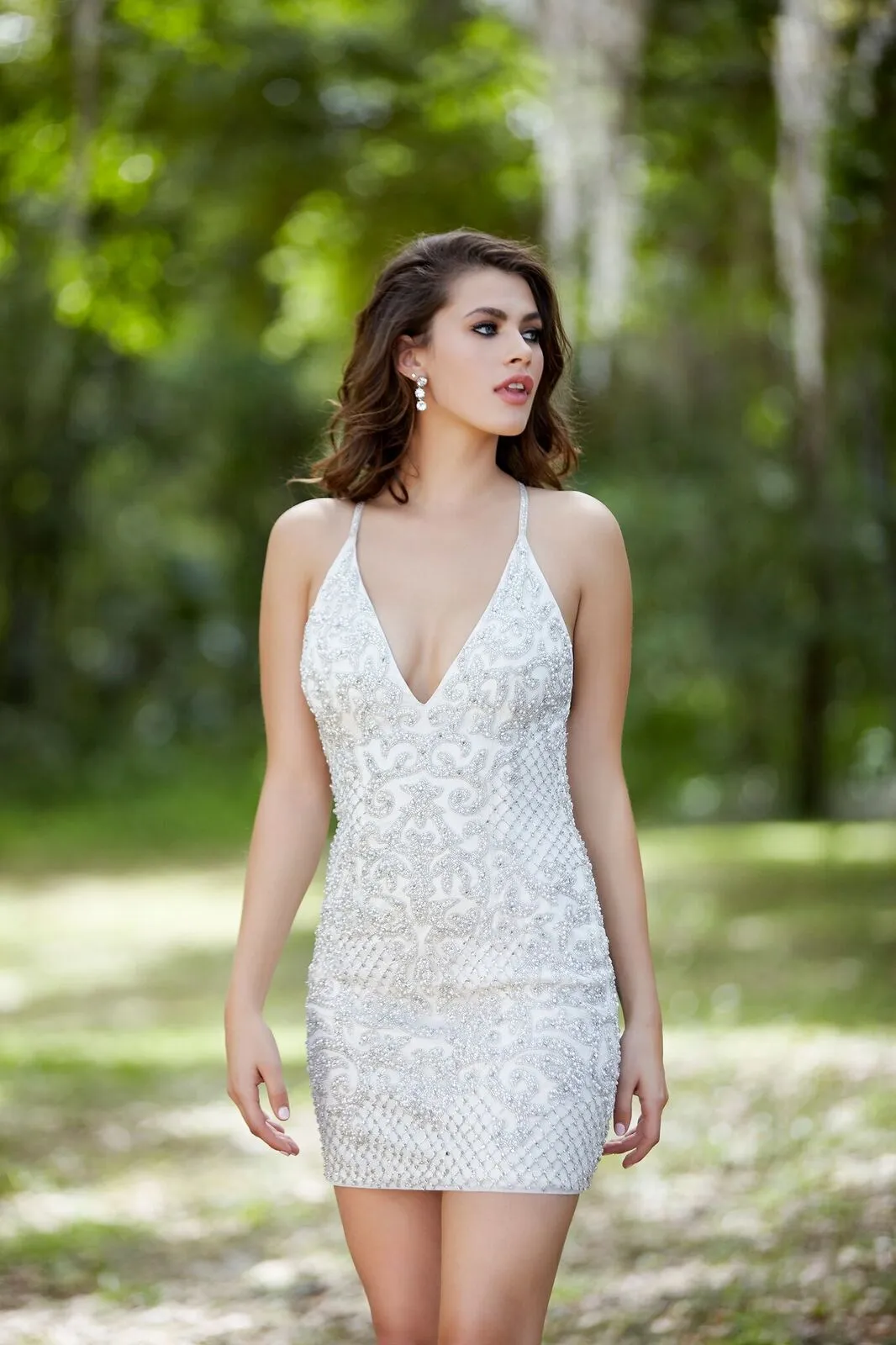 Primavera Couture 3138 Size 0, 6 Sage Green beaded sequins homecoming dress cocktail dress