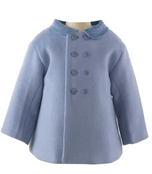 Rachel Riley - Velvet Trim Pram Coat - Blue