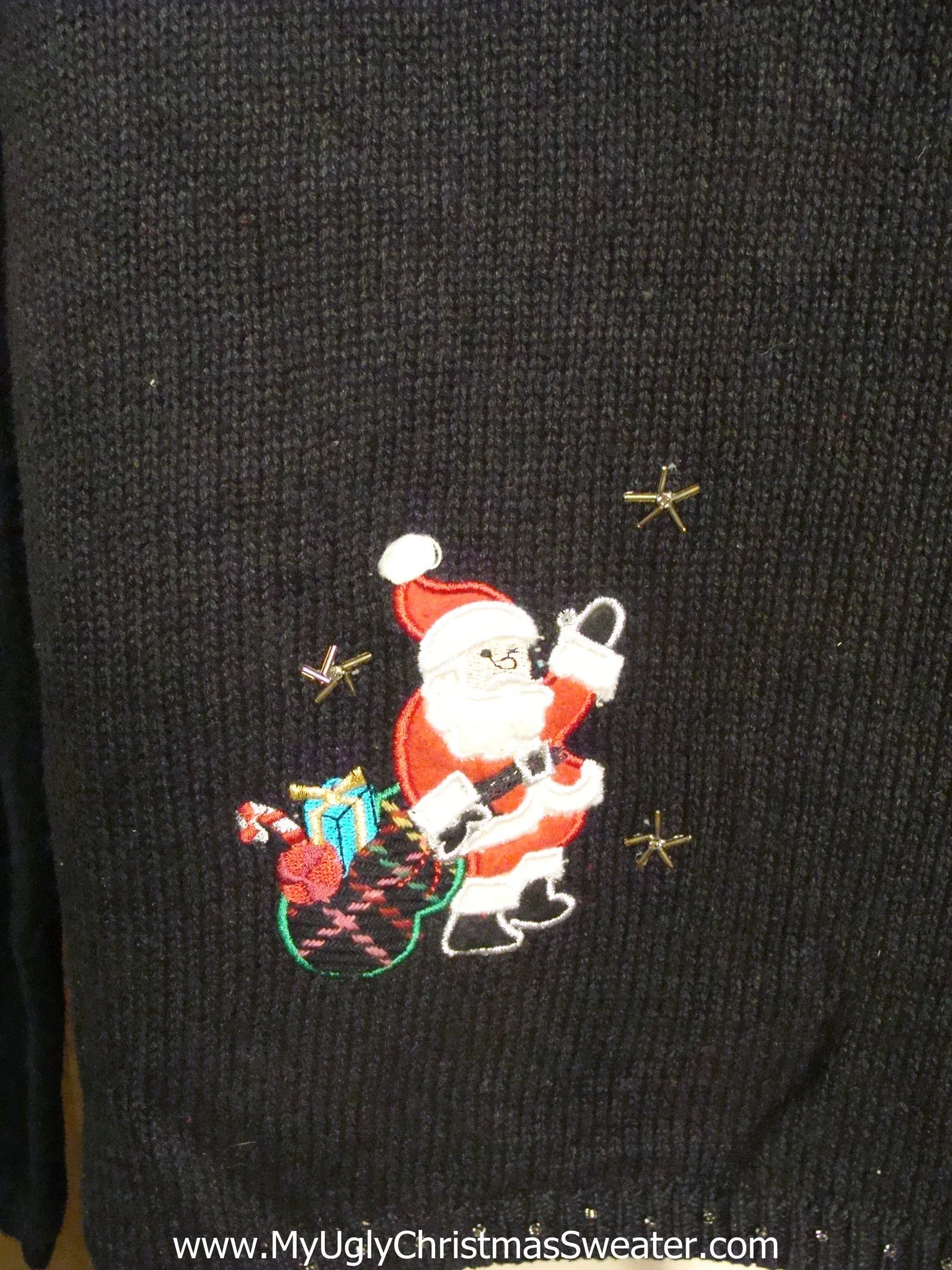 Santas Garland 2sided Ugly Christmas Sweater