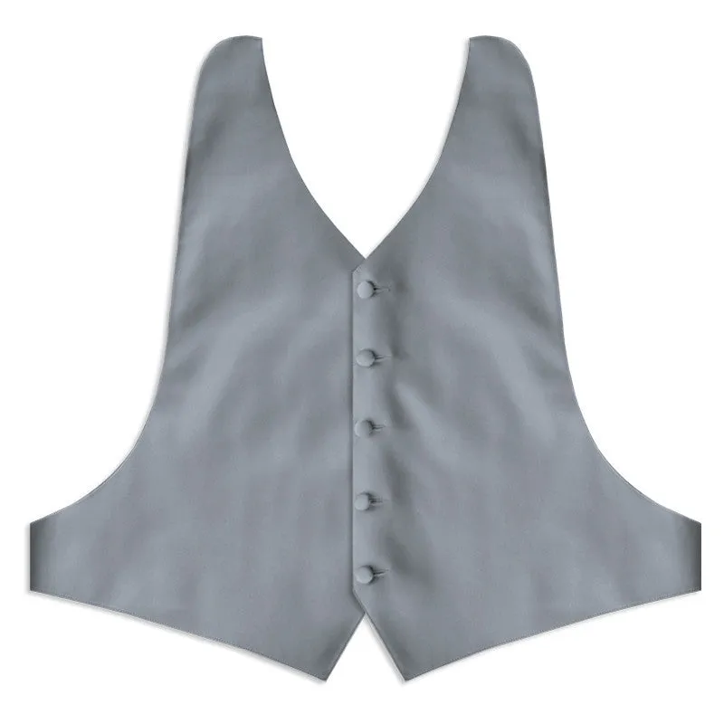 Silver Backless Tuxedo Vest