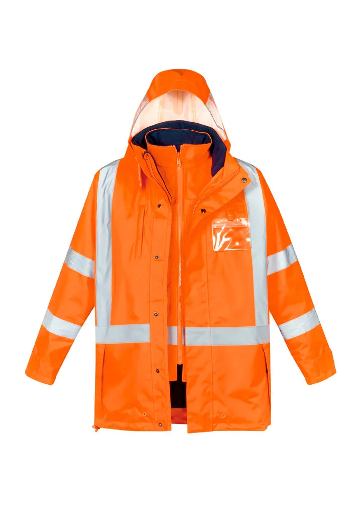 SYZMIK Mens Hi Vis X Back Taped 4 in 1 Waterproof Jacket - ZJ616