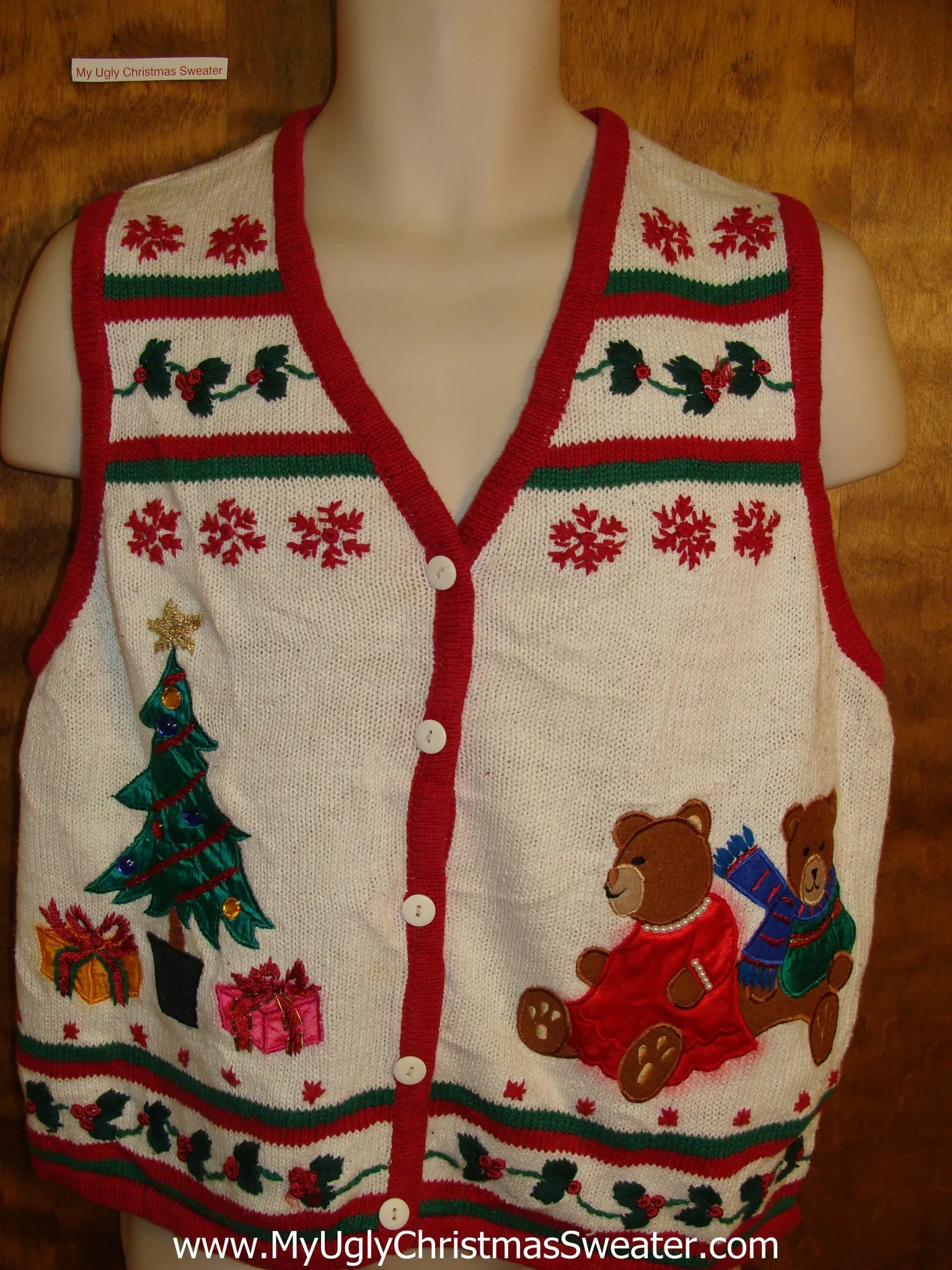 Tacky Bears and Tree Bad Christmas Sweater Vest