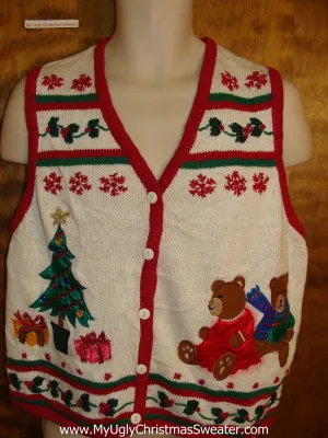 Tacky Bears and Tree Bad Christmas Sweater Vest