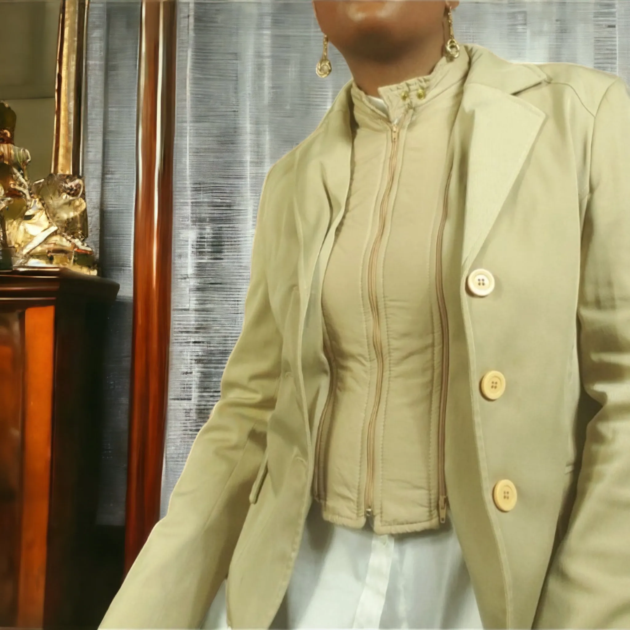 Talco Convertible Zip Blazer Jacket Size 46/M