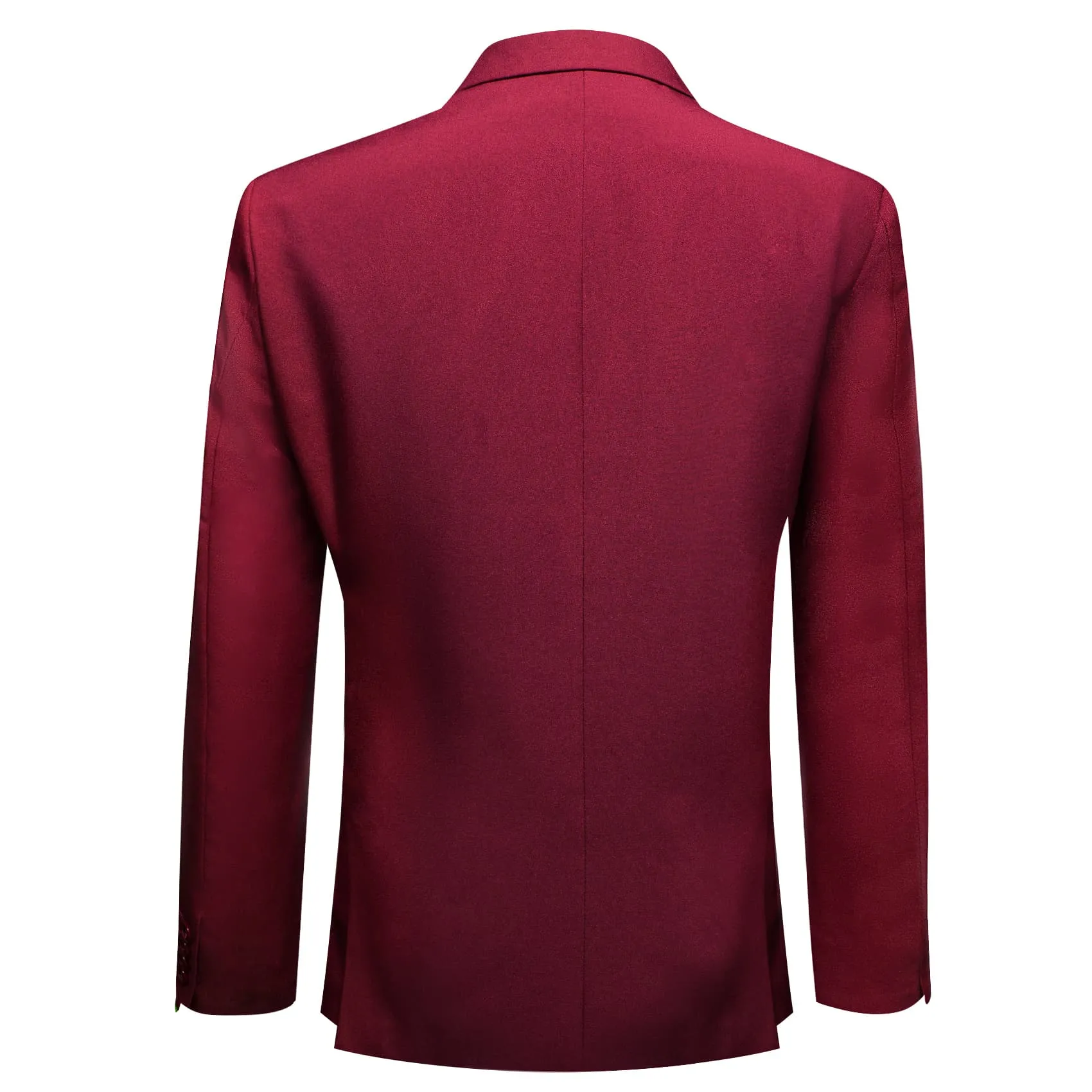 Ties2you Men's Suit Burgundy Red Solid Button Down Notched Collar Dress Suit Top
