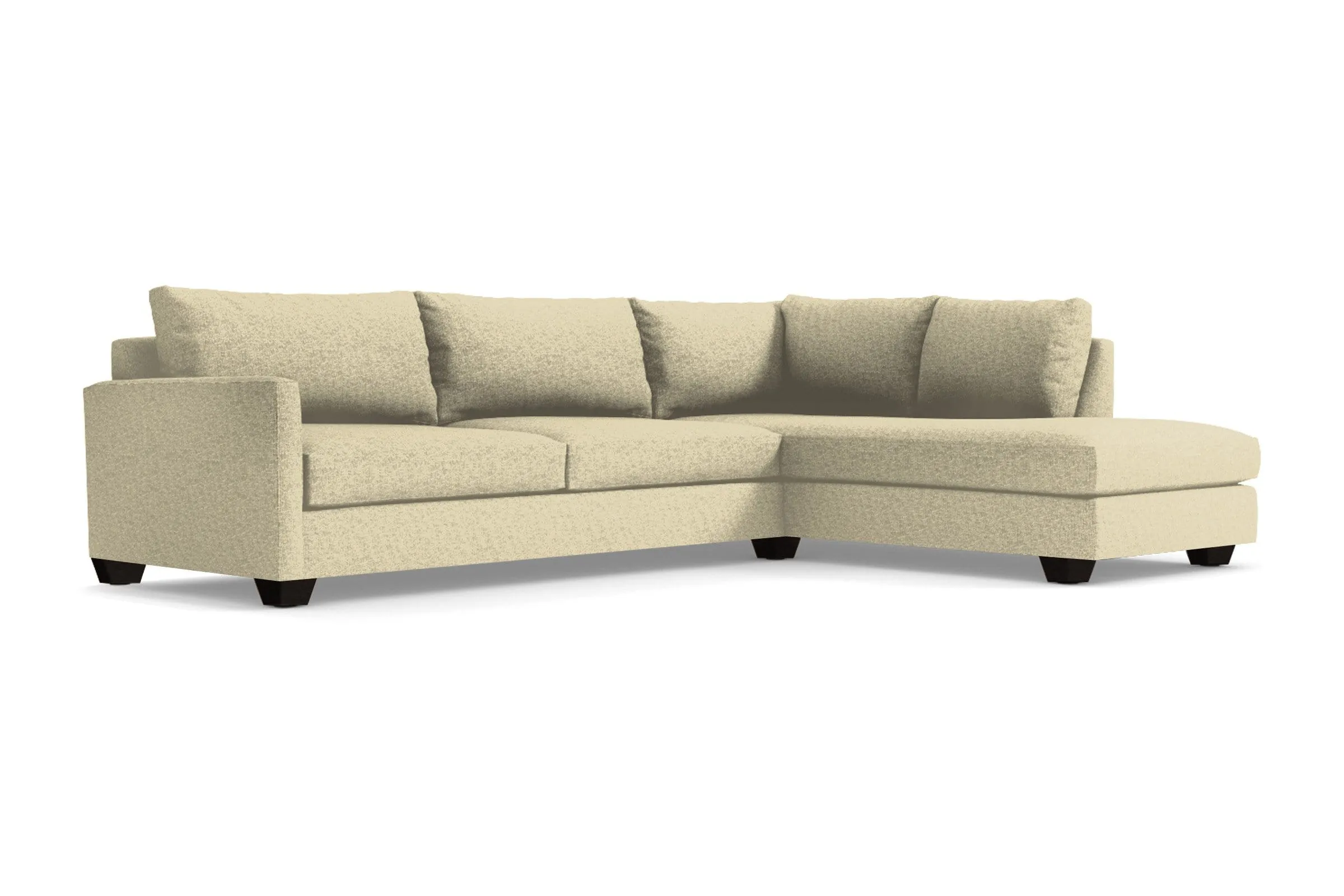 Tuxedo 2pc Sleeper Sectional :: Leg Finish: Espresso / Configuration: RAF - Chaise on the Right / Sleeper Option: Memory Foam Mattress