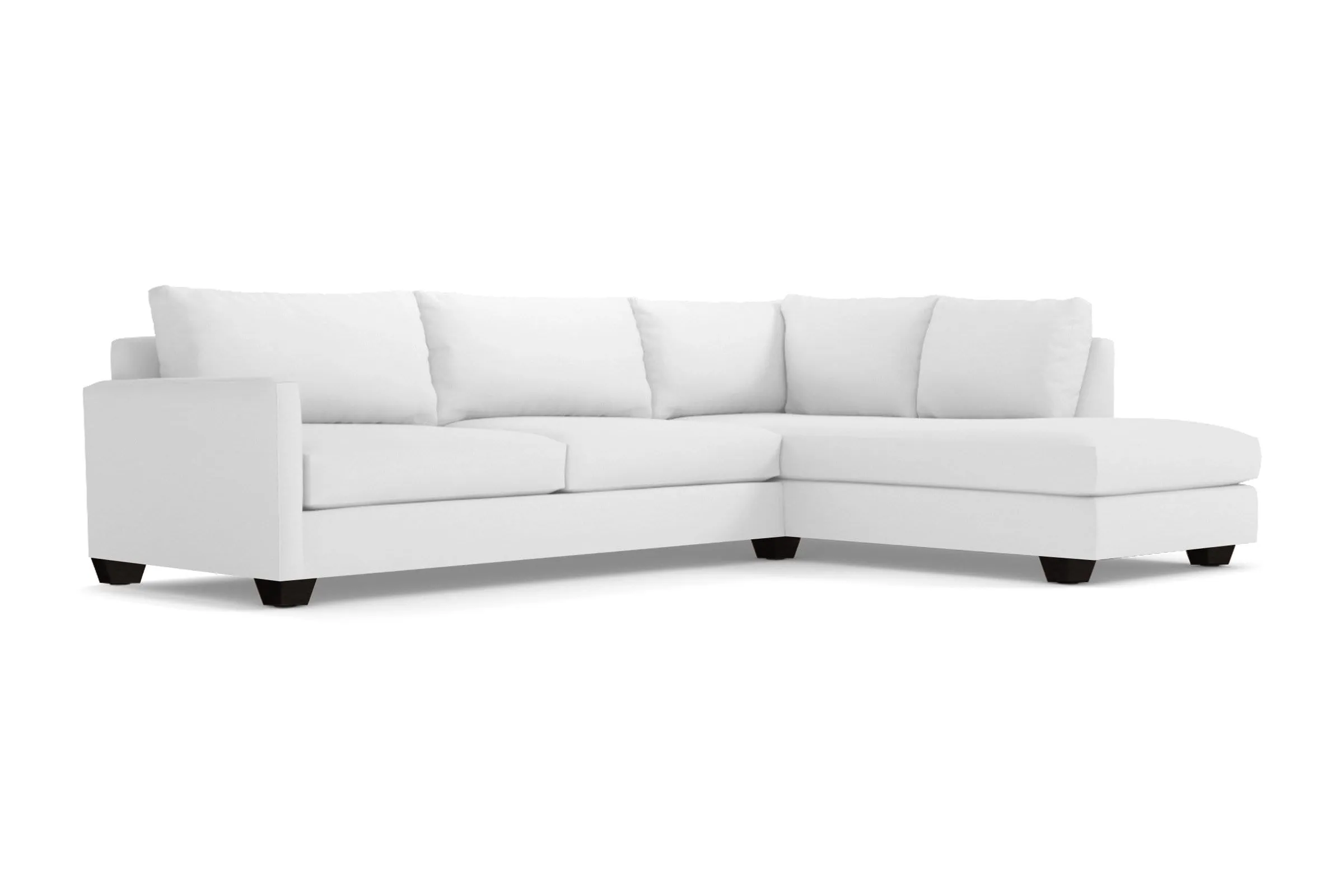 Tuxedo 2pc Sleeper Sectional :: Leg Finish: Espresso / Configuration: RAF - Chaise on the Right / Sleeper Option: Memory Foam Mattress