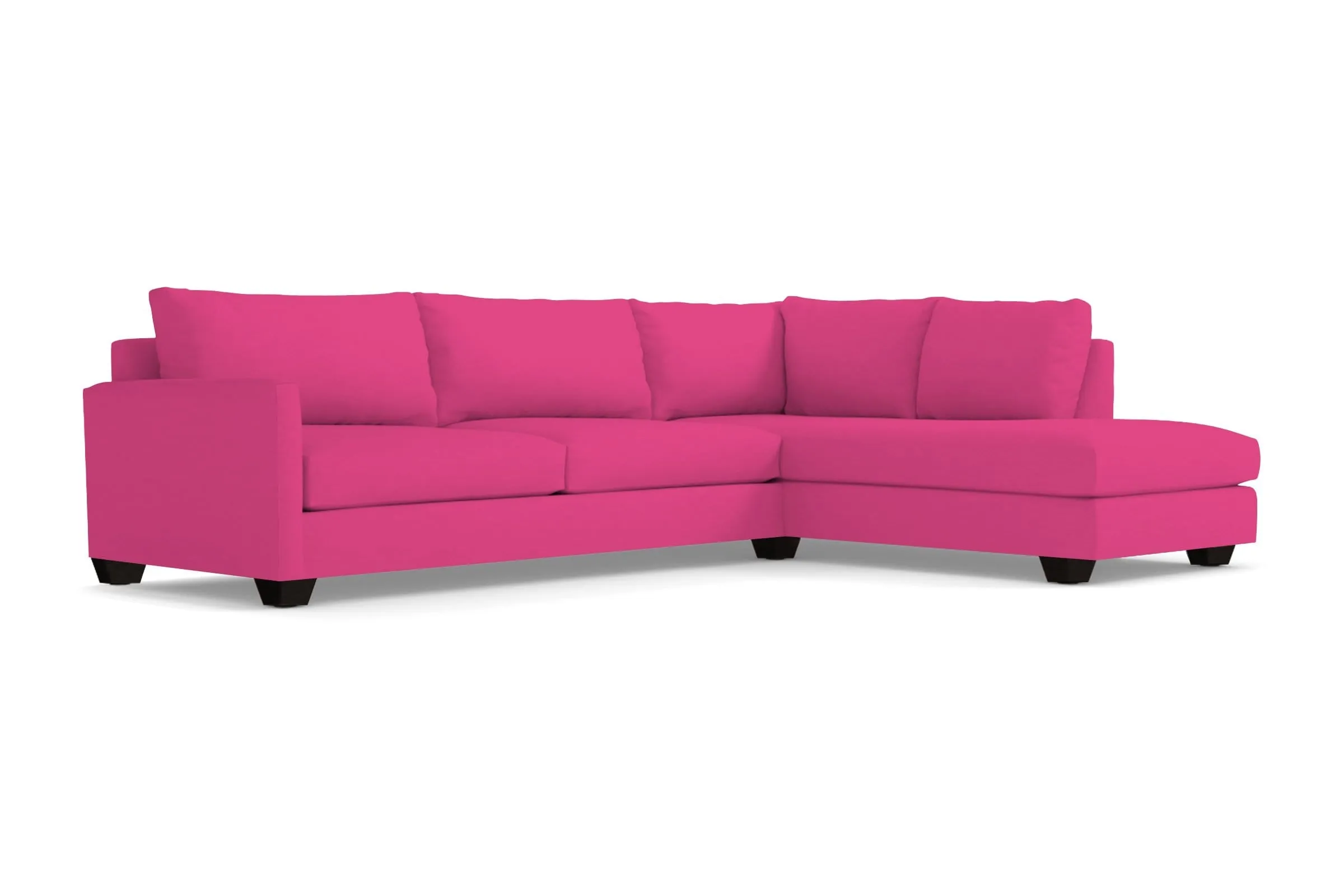 Tuxedo 2pc Sleeper Sectional :: Leg Finish: Espresso / Configuration: RAF - Chaise on the Right / Sleeper Option: Memory Foam Mattress