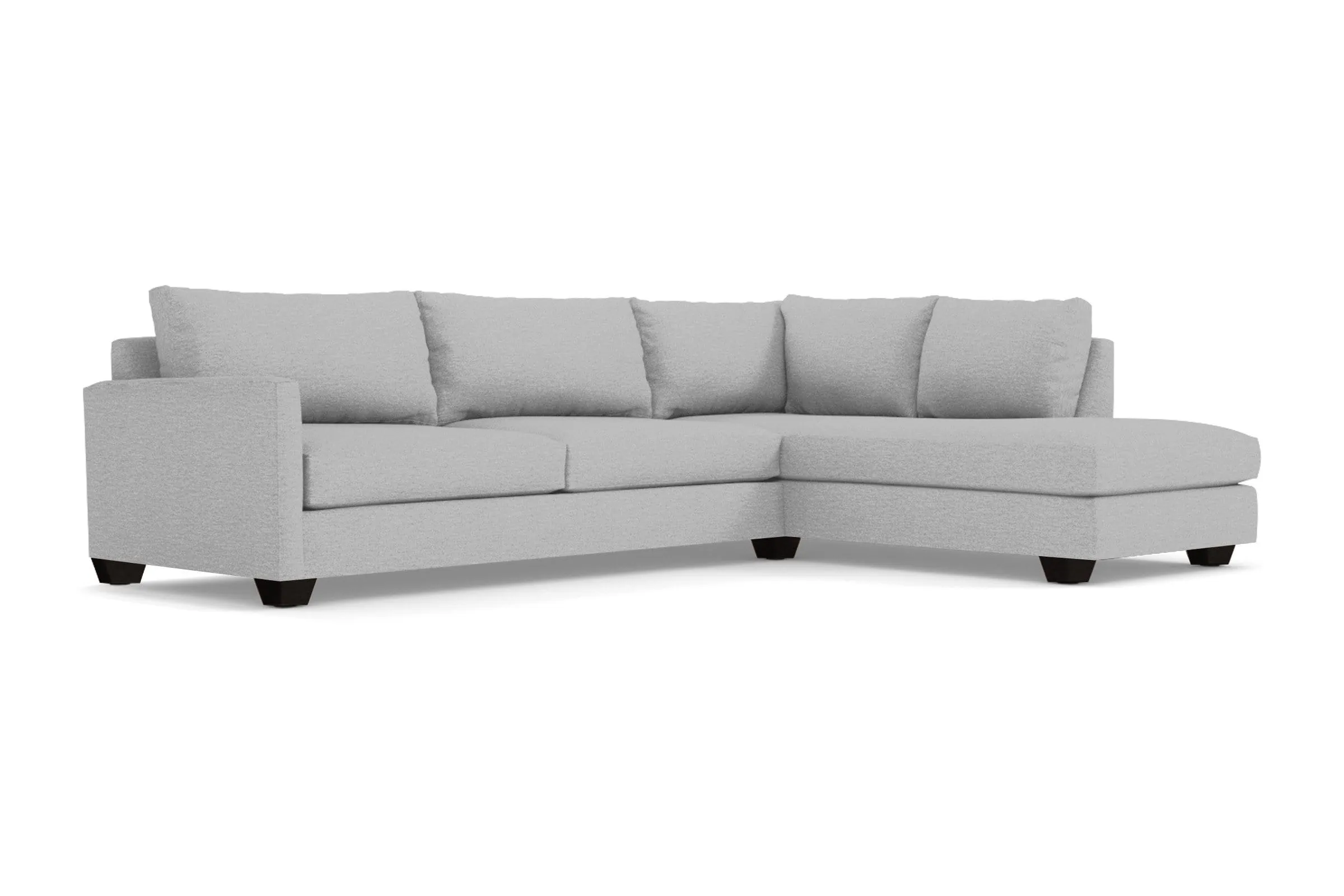 Tuxedo 2pc Sleeper Sectional :: Leg Finish: Espresso / Configuration: RAF - Chaise on the Right / Sleeper Option: Memory Foam Mattress