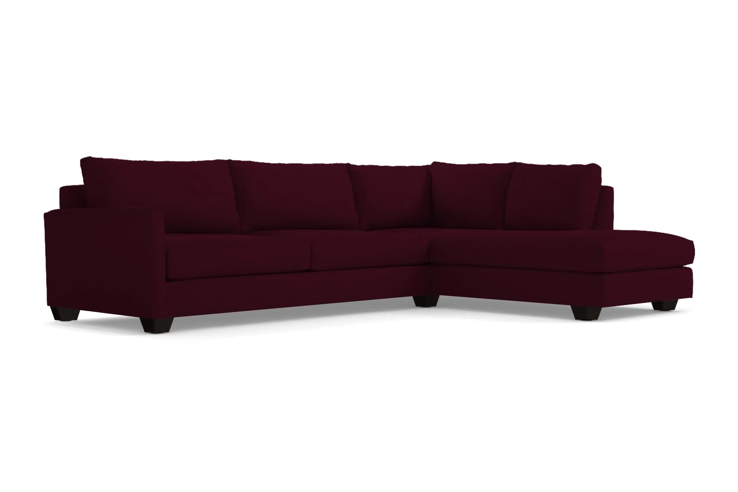 Tuxedo 2pc Sleeper Sectional :: Leg Finish: Espresso / Configuration: RAF - Chaise on the Right / Sleeper Option: Memory Foam Mattress