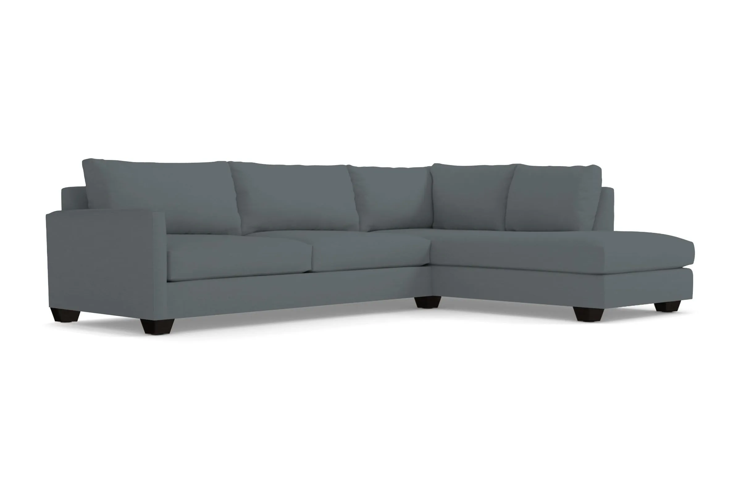 Tuxedo 2pc Sleeper Sectional :: Leg Finish: Espresso / Configuration: RAF - Chaise on the Right / Sleeper Option: Memory Foam Mattress