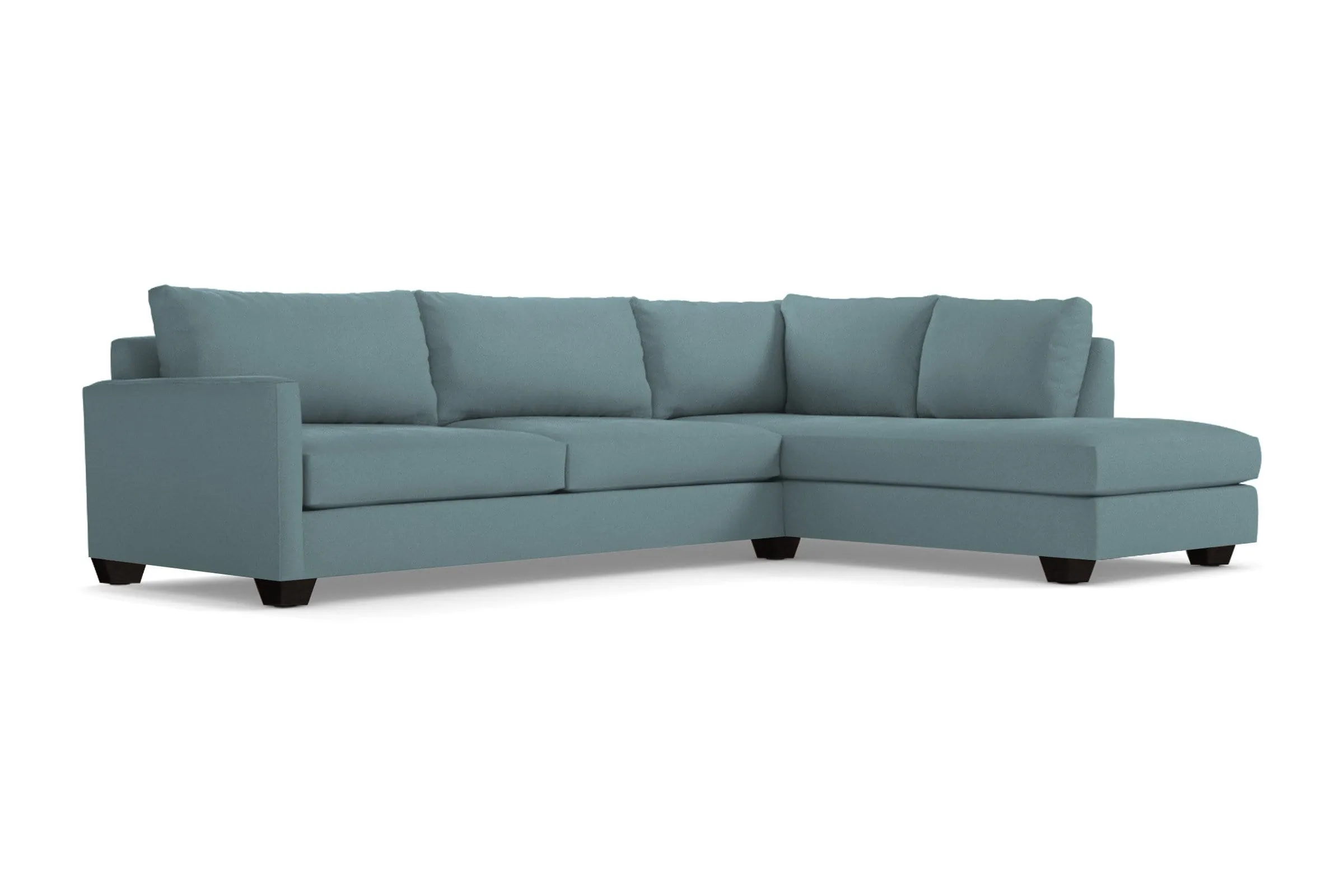 Tuxedo 2pc Sleeper Sectional :: Leg Finish: Espresso / Configuration: RAF - Chaise on the Right / Sleeper Option: Memory Foam Mattress